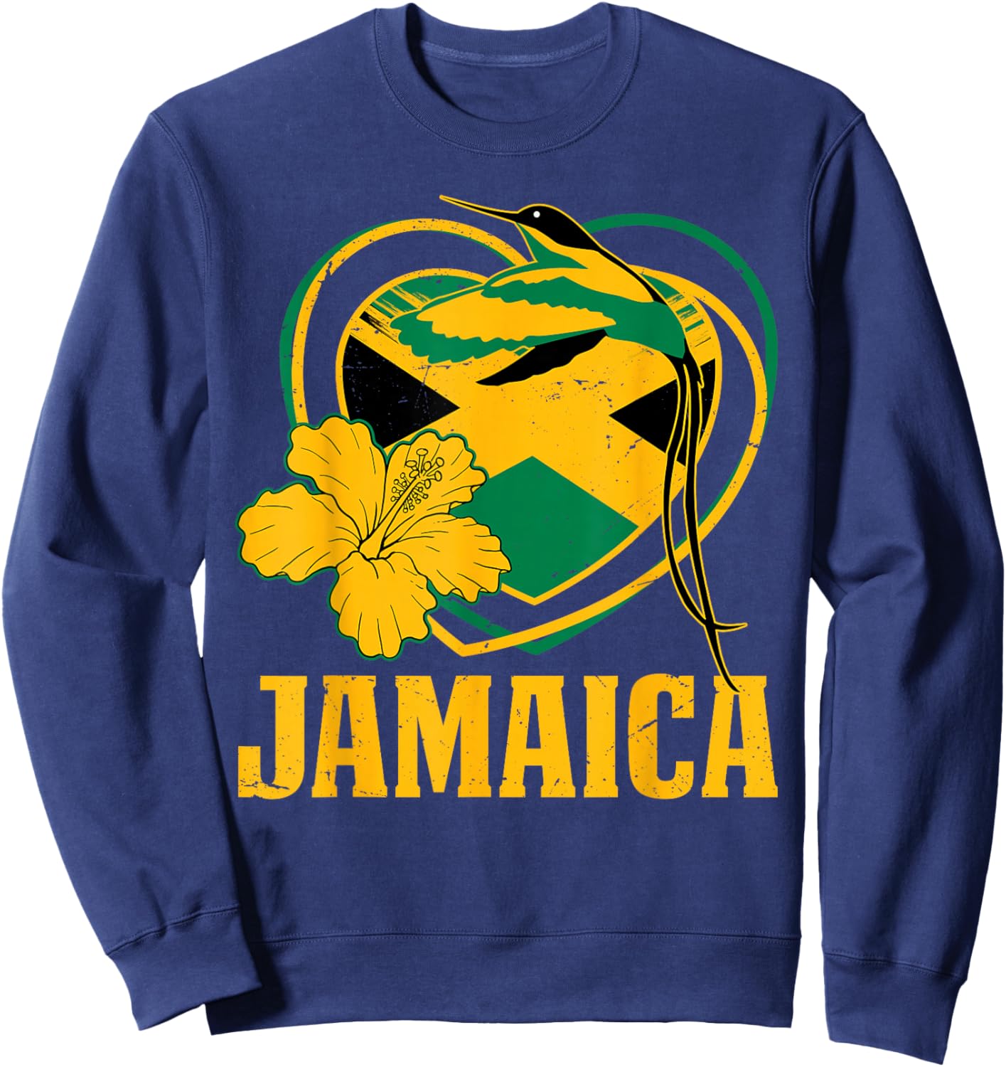 Funny Jamaica Independence Day 1962 Jamaican Doctor Bird Sweatshirt - Sweatshirt | Navy