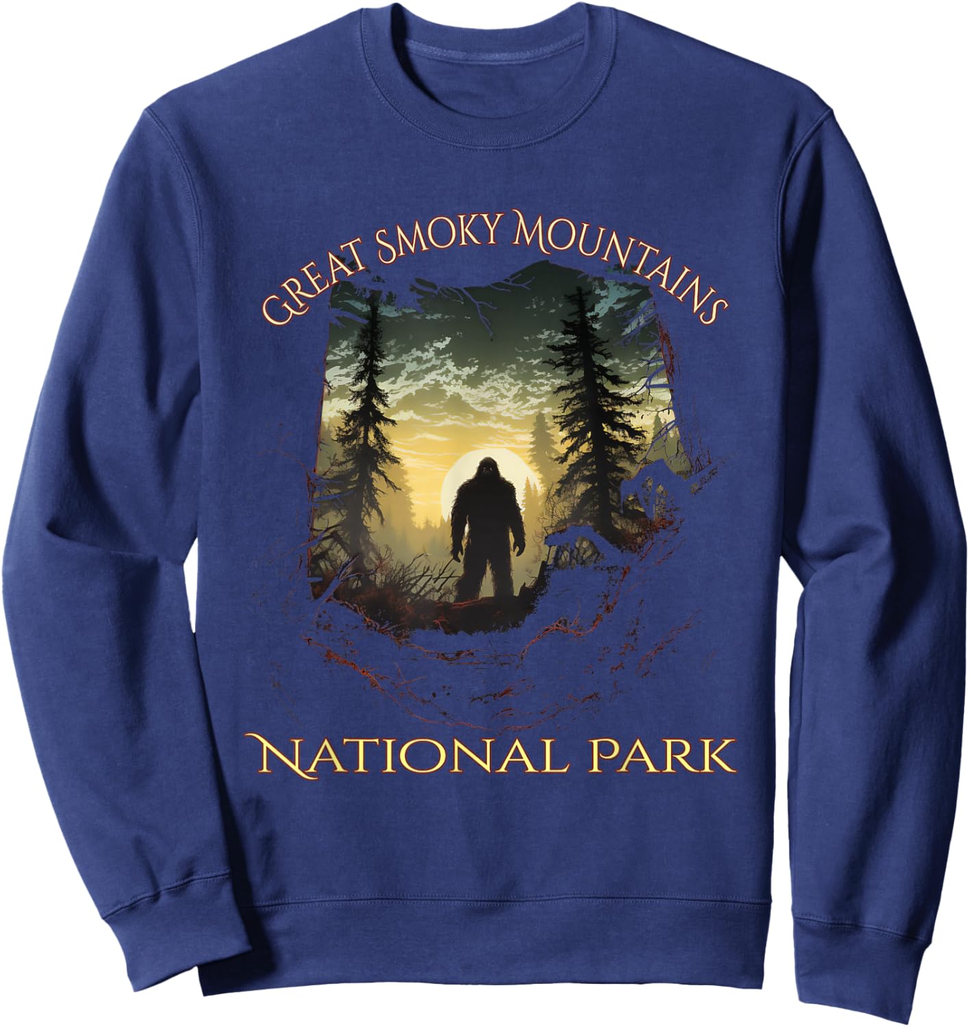Great Smokey Mountains National Park Bigfoot Sasquatch Sweatshirt - Sweatshirt | Navy