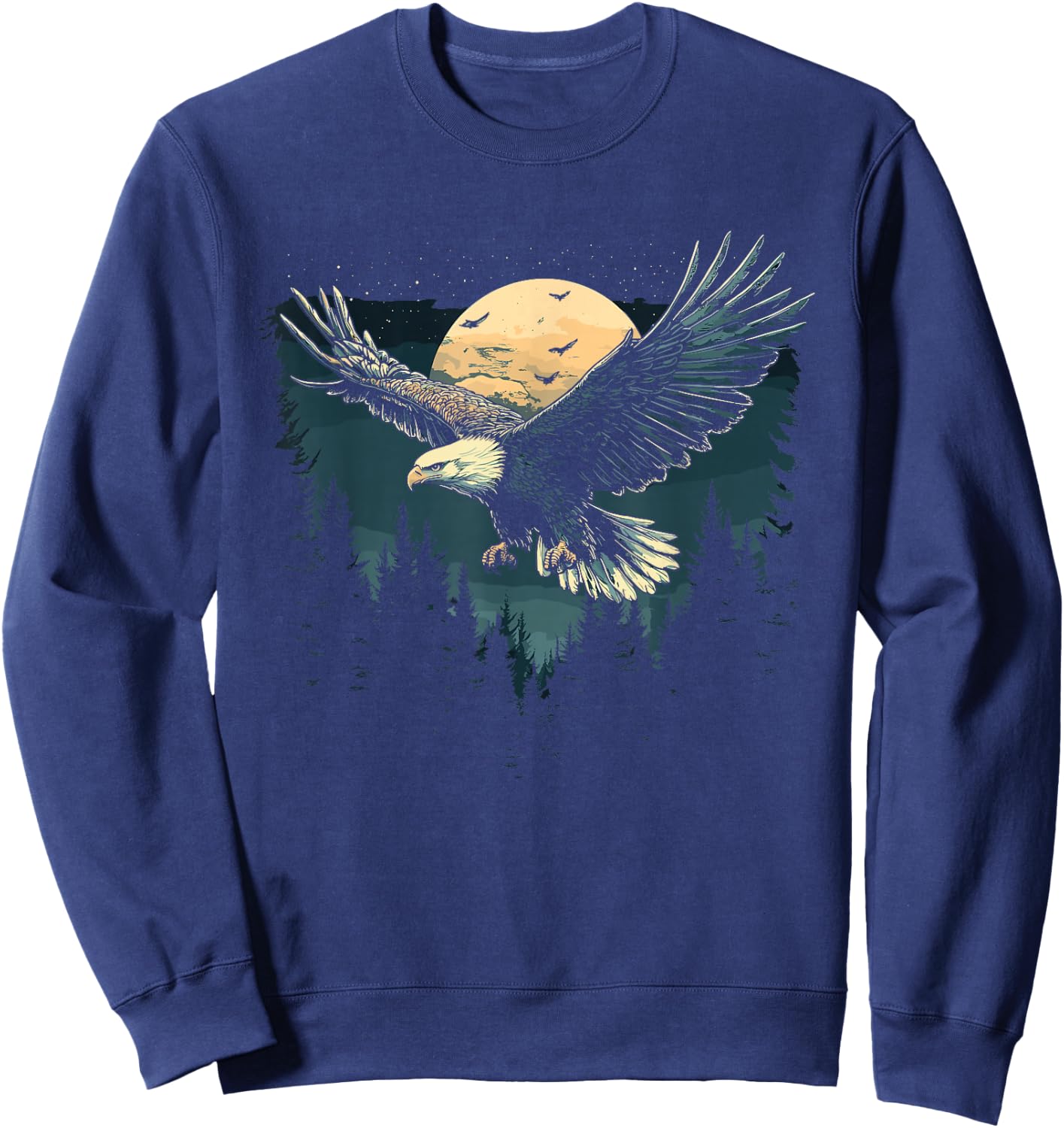 Bald Eagle & Eagle, Animal, Forest & Nature, Wildlife Sweatshirt - Sweatshirt | Navy