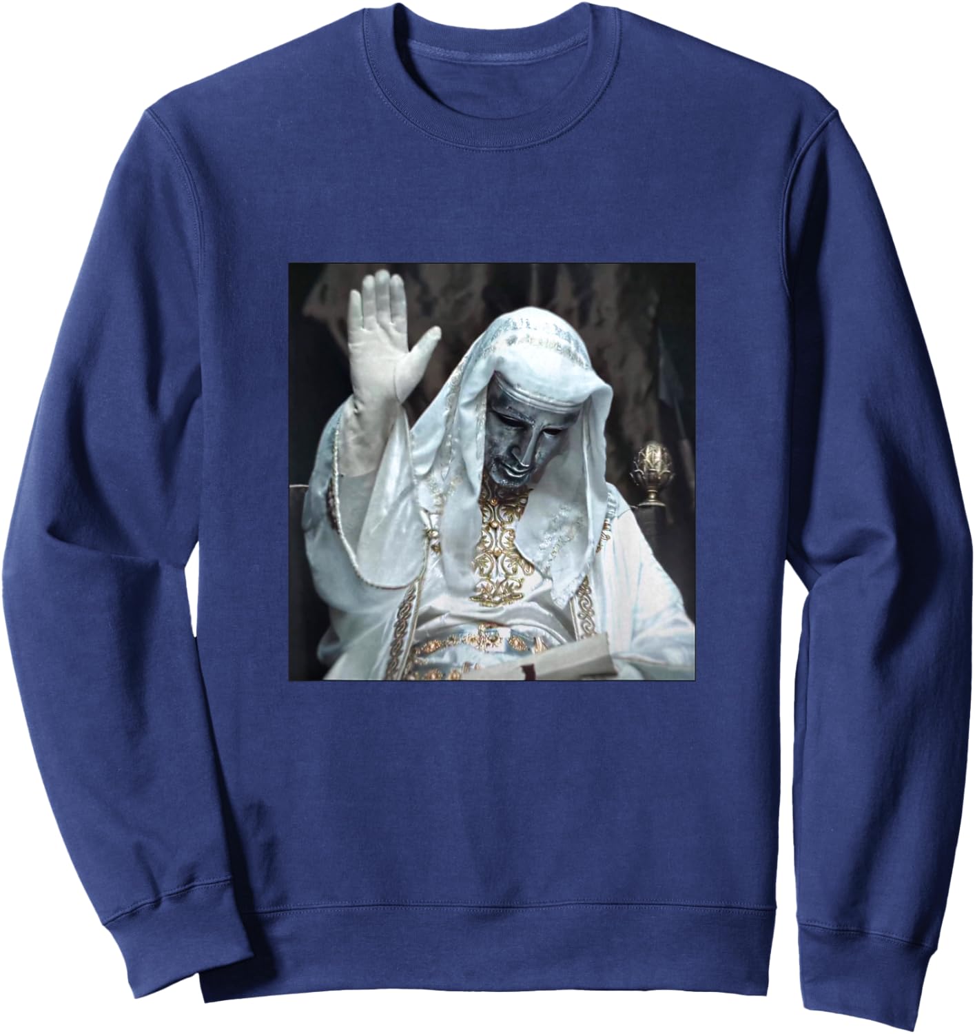 Silver Mask King Baldwin Meme Sweatshirt - Sweatshirt | Navy