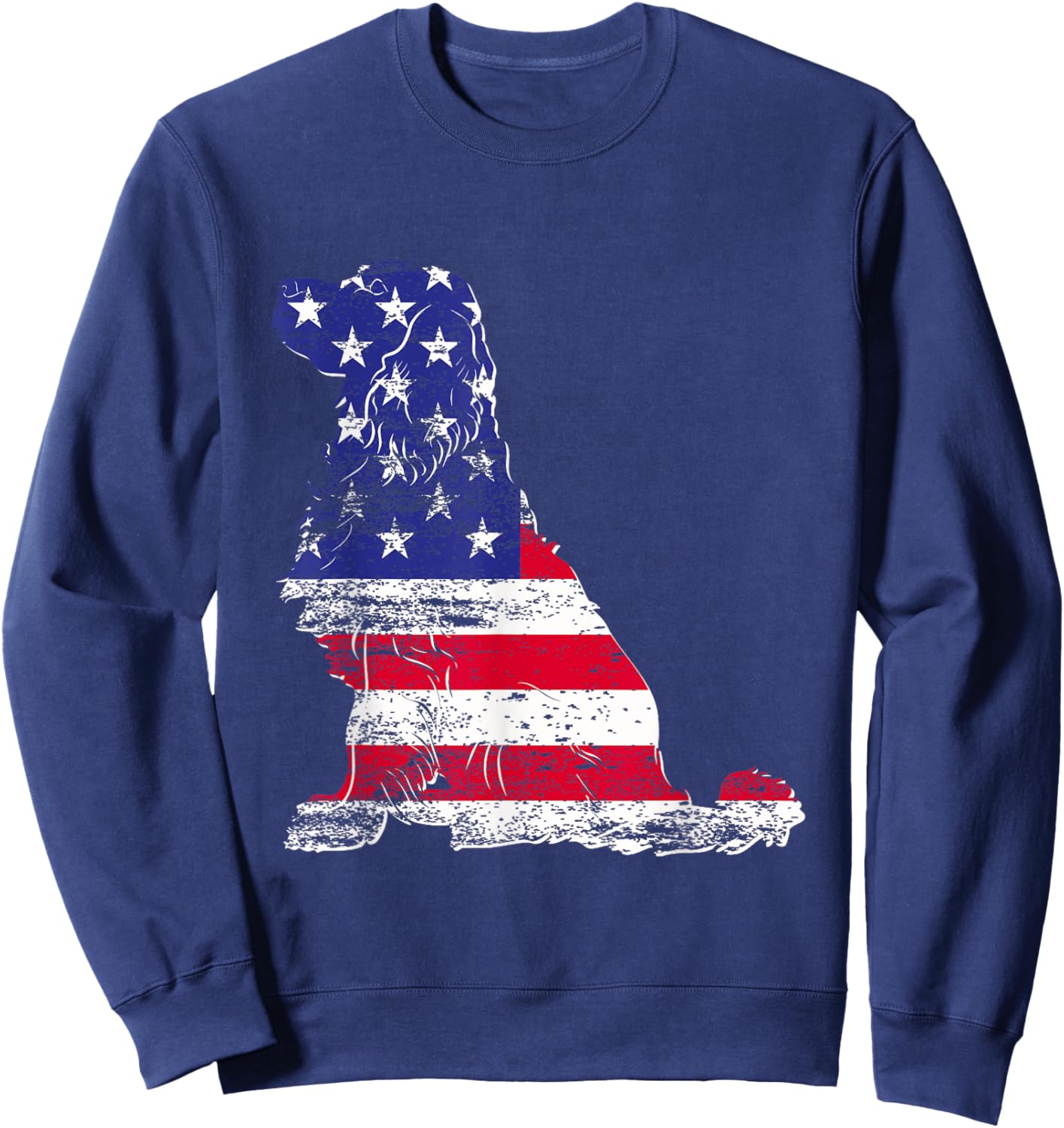 Golden Retriever American Flag USA Fan Dog Owner USA Flag Sweatshirt - Sweatshirt | Navy