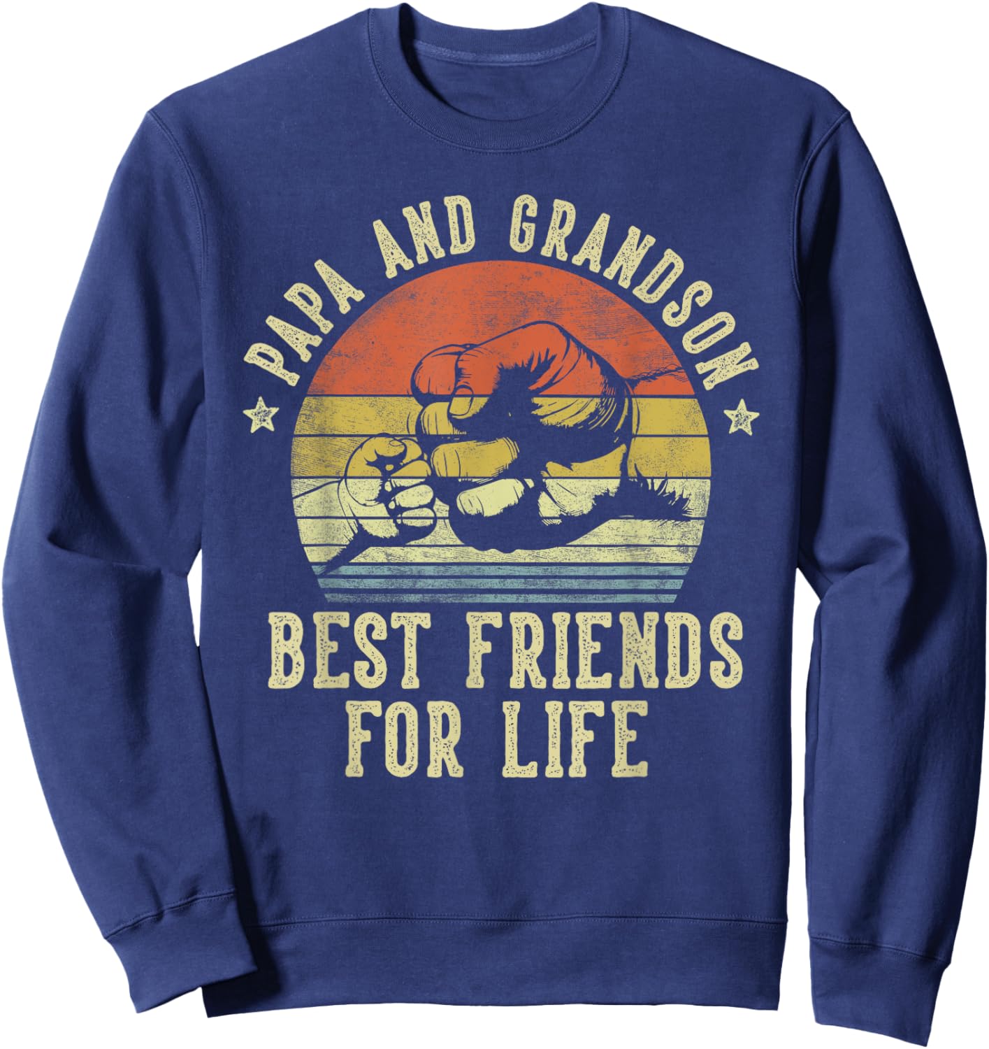 Papa and Grandson Best Friends for Life Funny Papa , Small, Black Sweatshirt - Sweatshirt | Navy