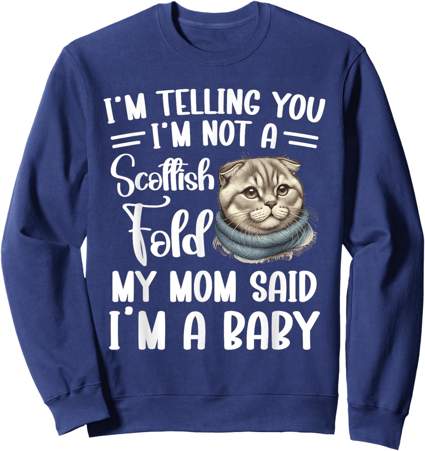 Scottish Fold Mom Costume Cat Lover Plush Scottish Folds Women Sweatshirt - Sweatshirt | Navy