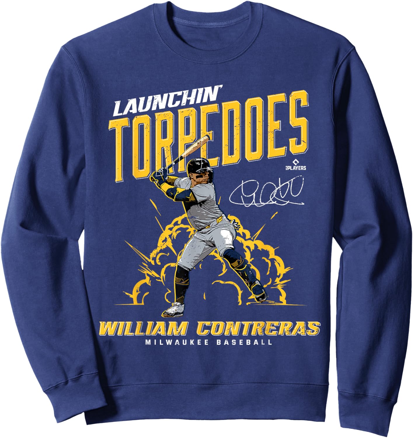 Launchin' Torpedoes William Contreras Milwaukee Baseball Sweatshirt - Sweatshirt | Navy