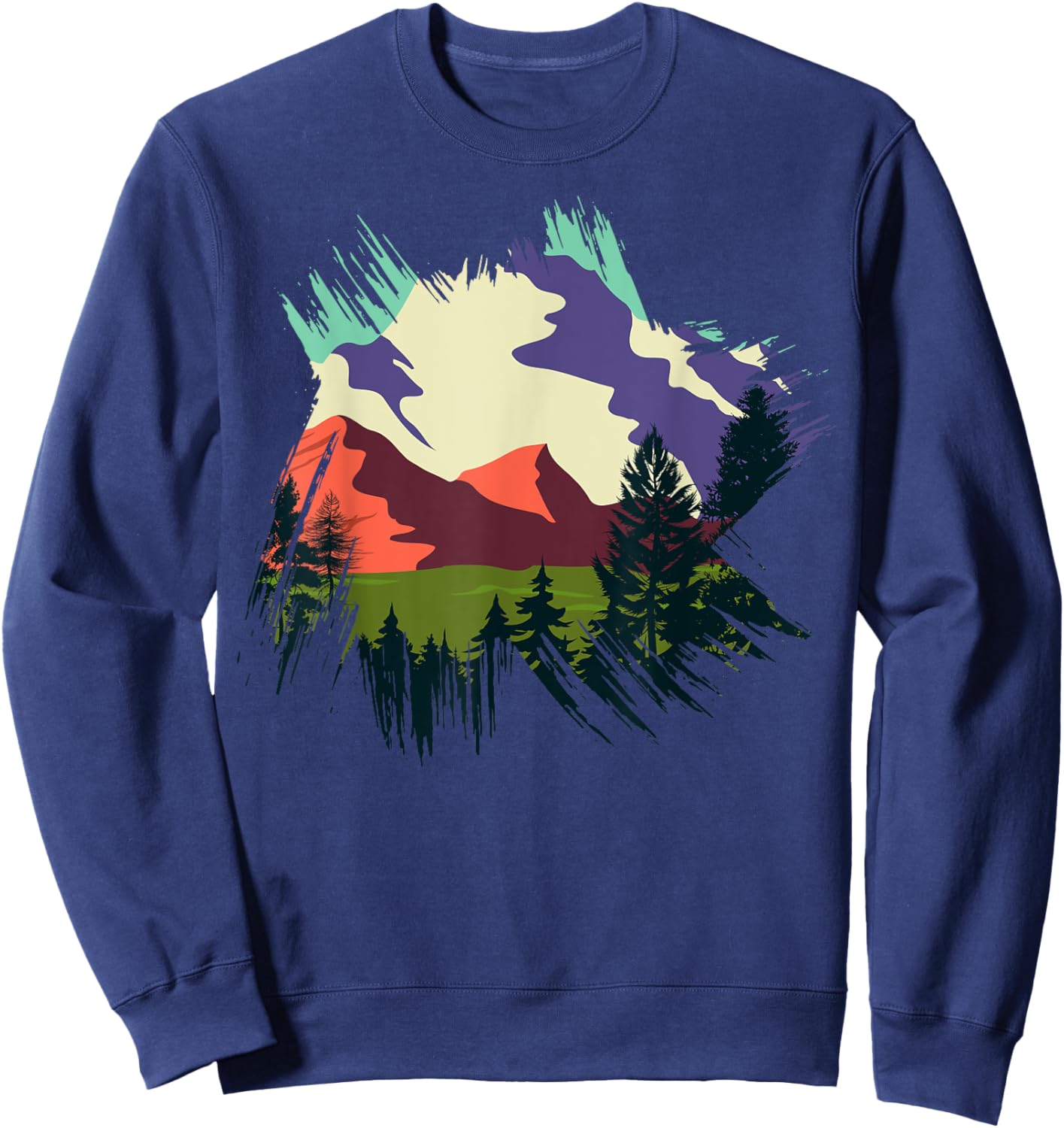 Timeless Mountain, Nature Trees and Forest Sweatshirt - Sweatshirt | Navy