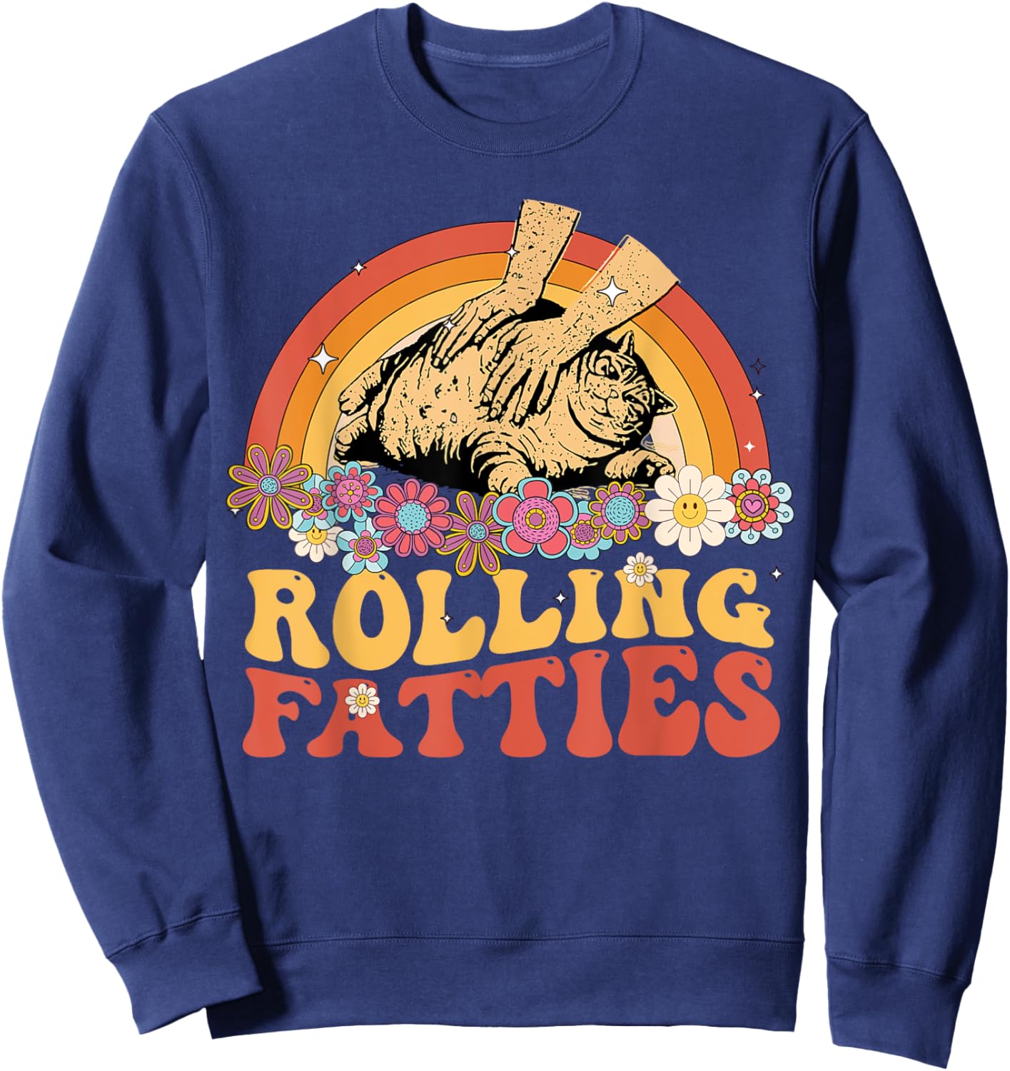 Funny Fat Kitten Cat Rolling Fatties Cute Kitty Owner Women Sweatshirt - Sweatshirt | Navy