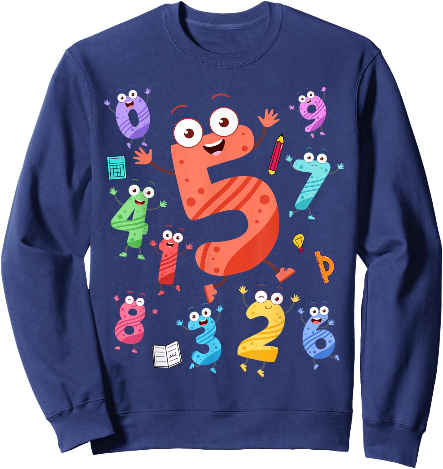 Maths Day Number Costume With Number 5 Idea For Kids Number Sweatshirt - Sweatshirt | Navy