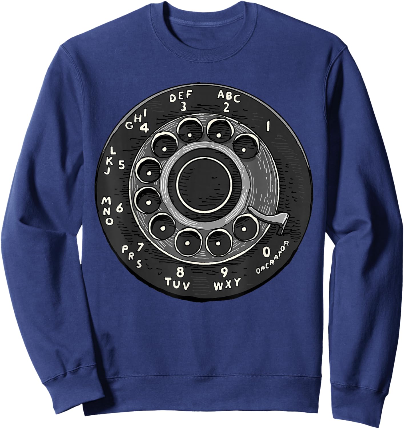 Rotary Phone Shirt Retro Phone Number Rotary Dial Classic Sweatshirt - Sweatshirt | Navy