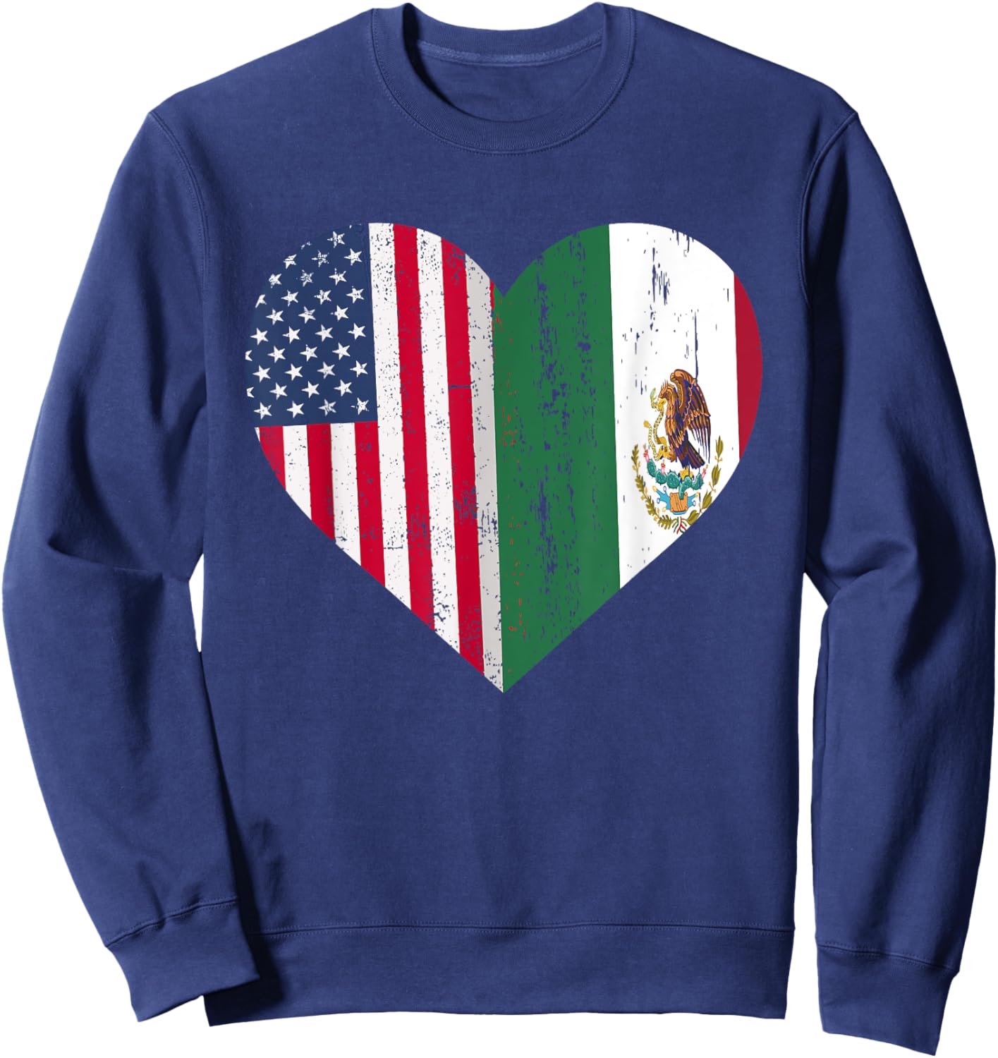 Mexico US Flag Patriot Mexican Flag American Flag Sweatshirt - Sweatshirt | Navy