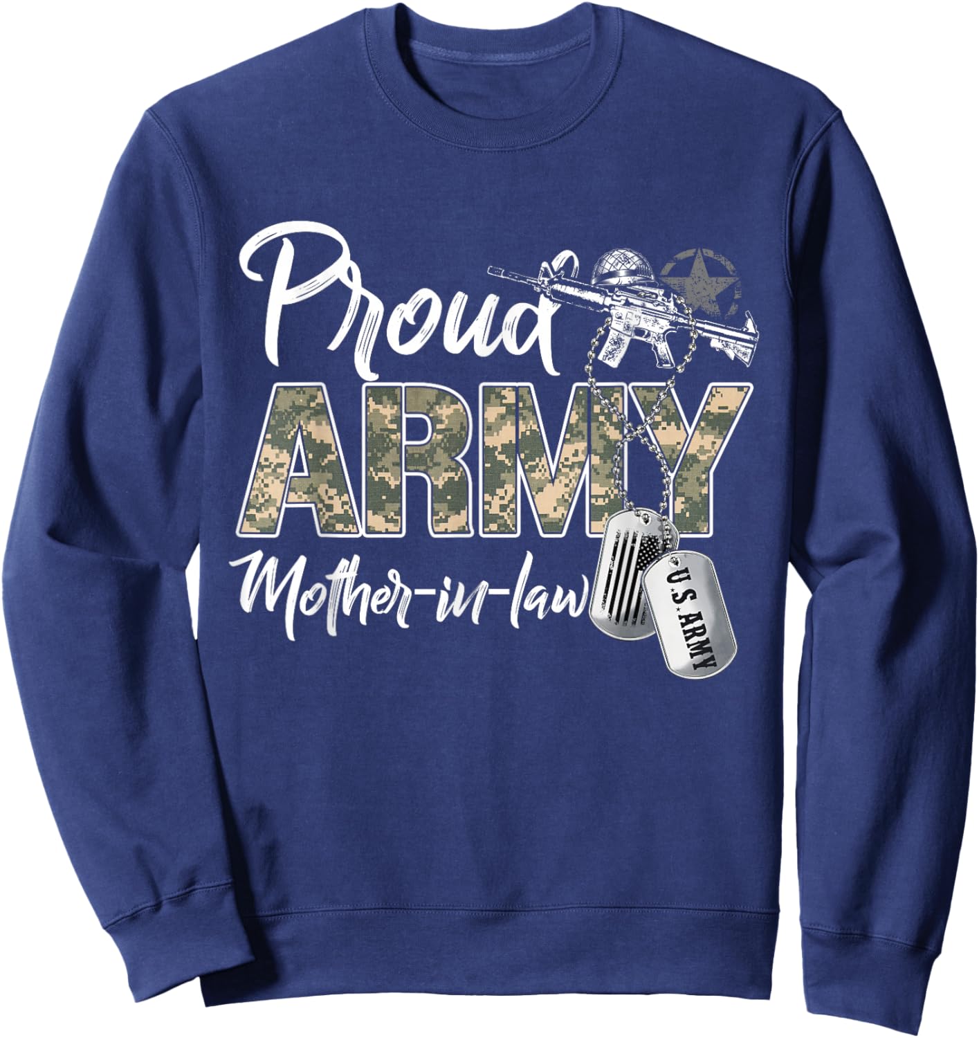 Proud Army Mother-In-Law US Army Family Matching Military Sweatshirt - Sweatshirt | Navy
