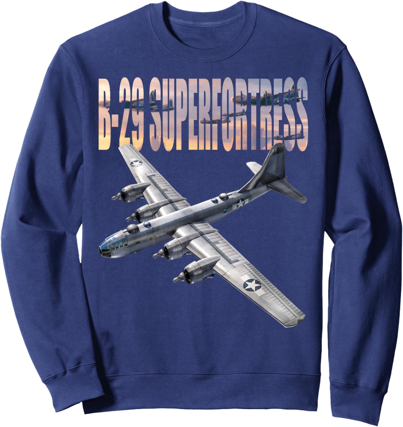 WW2 plane Warbirds B-29 Superfortress Sweatshirt - Sweatshirt | Navy