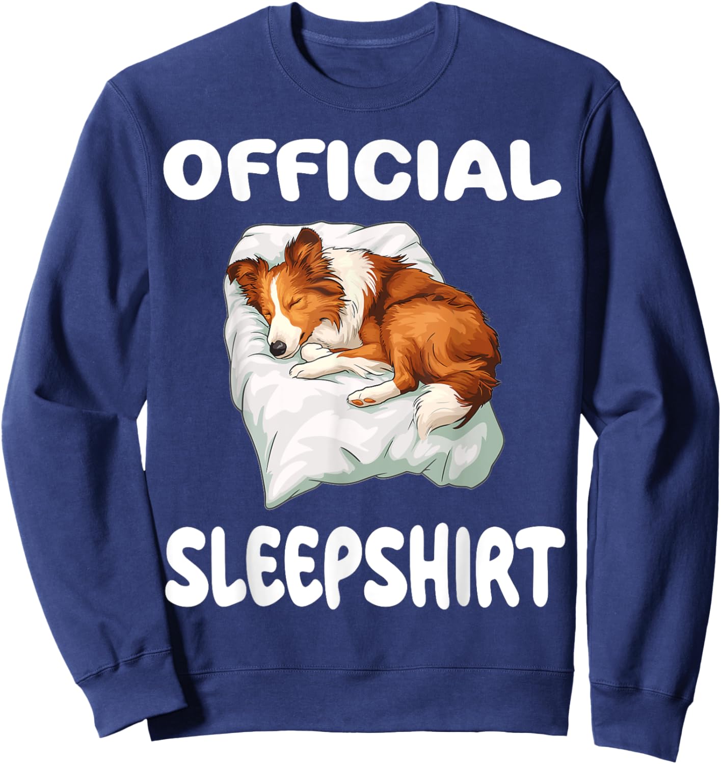 Collie Dog Official Sleepshirt Pajamas Nightgown Men Women Kids Sweatshirt - Sweatshirt | Navy