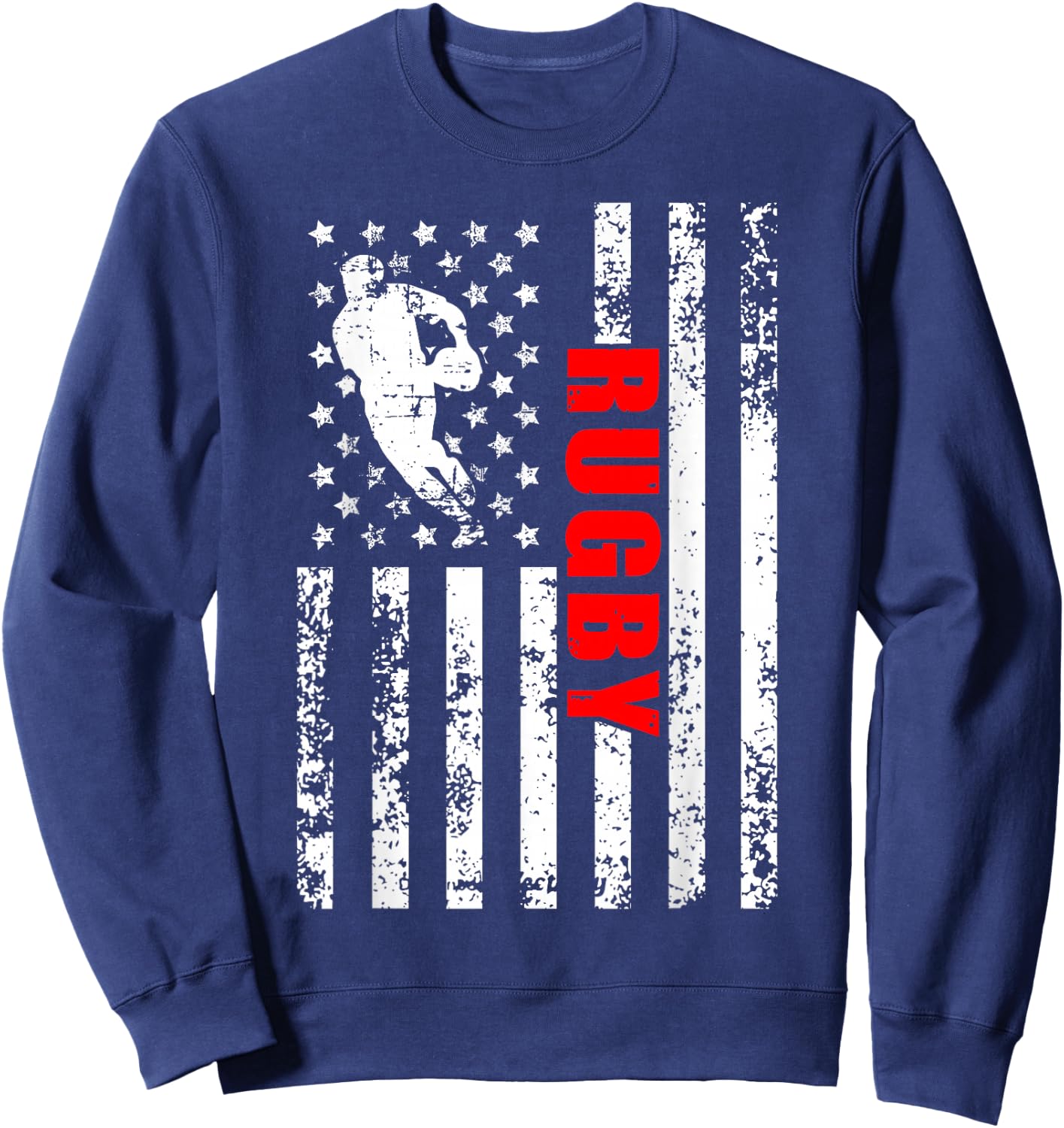 US American Flag Rugby Patriotic Rugby Girls Kids Men Sweatshirt - Sweatshirt | Navy