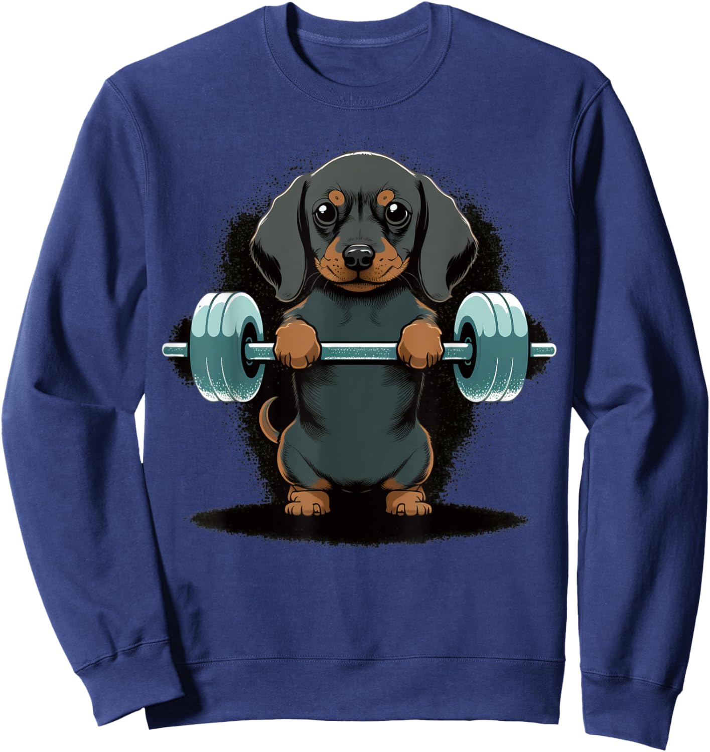 Dachshund Weightlifting Dog Funny Fitness Gym Dachshund Women Kids Sweatshirt - Sweatshirt | Navy