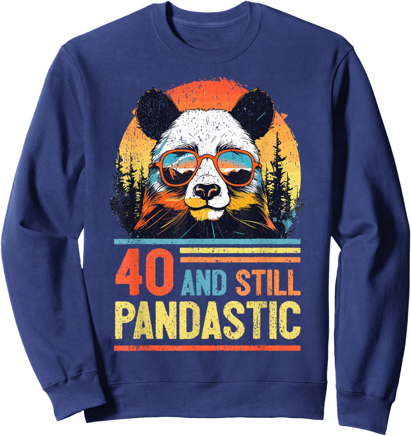 40 Years Old Panda 40th Birthday Sweatshirt - Sweatshirt | Navy