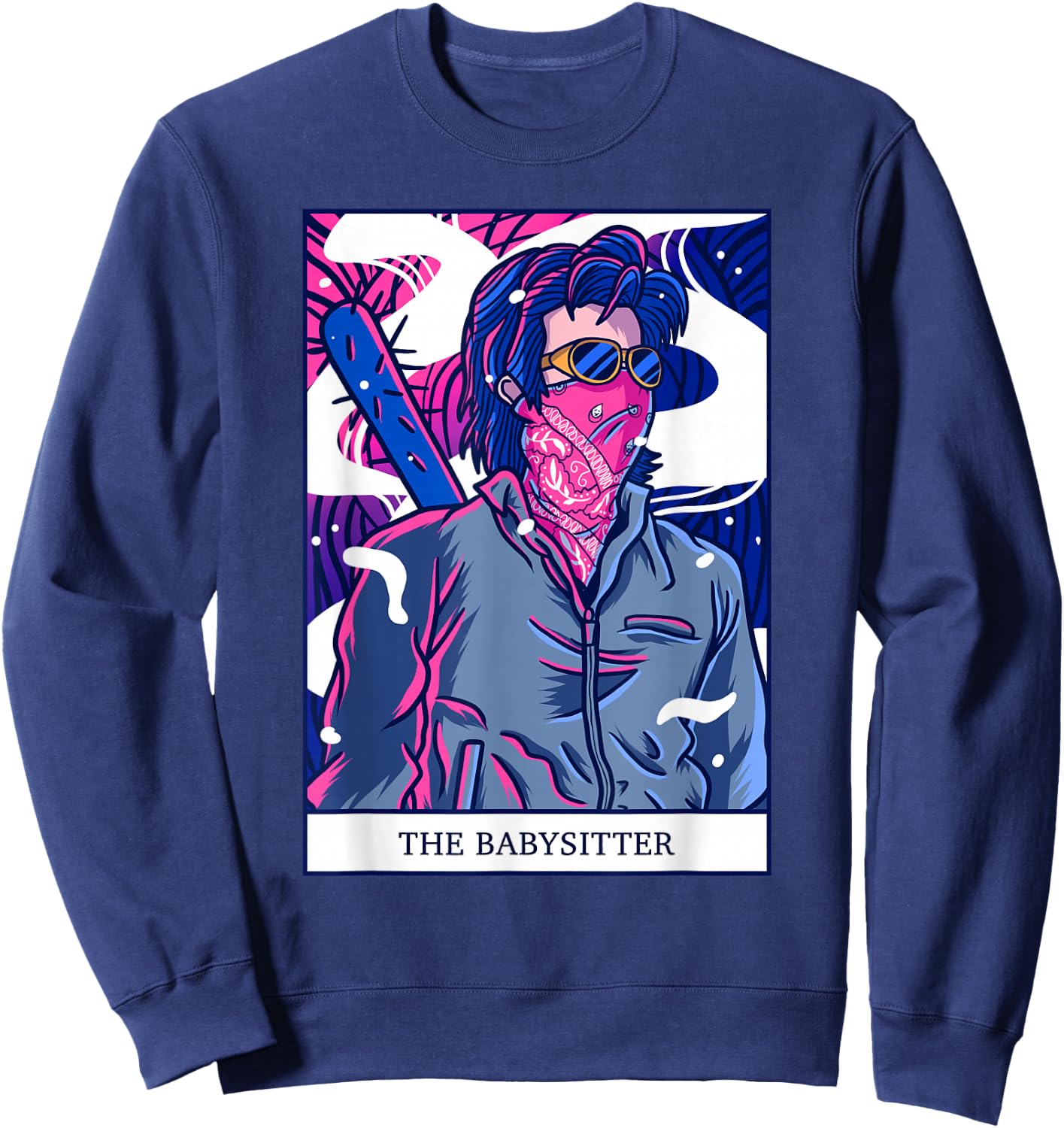 Stranger Things Steve The Babysitter Retro Tarot Card Sweatshirt - Sweatshirt | Navy
