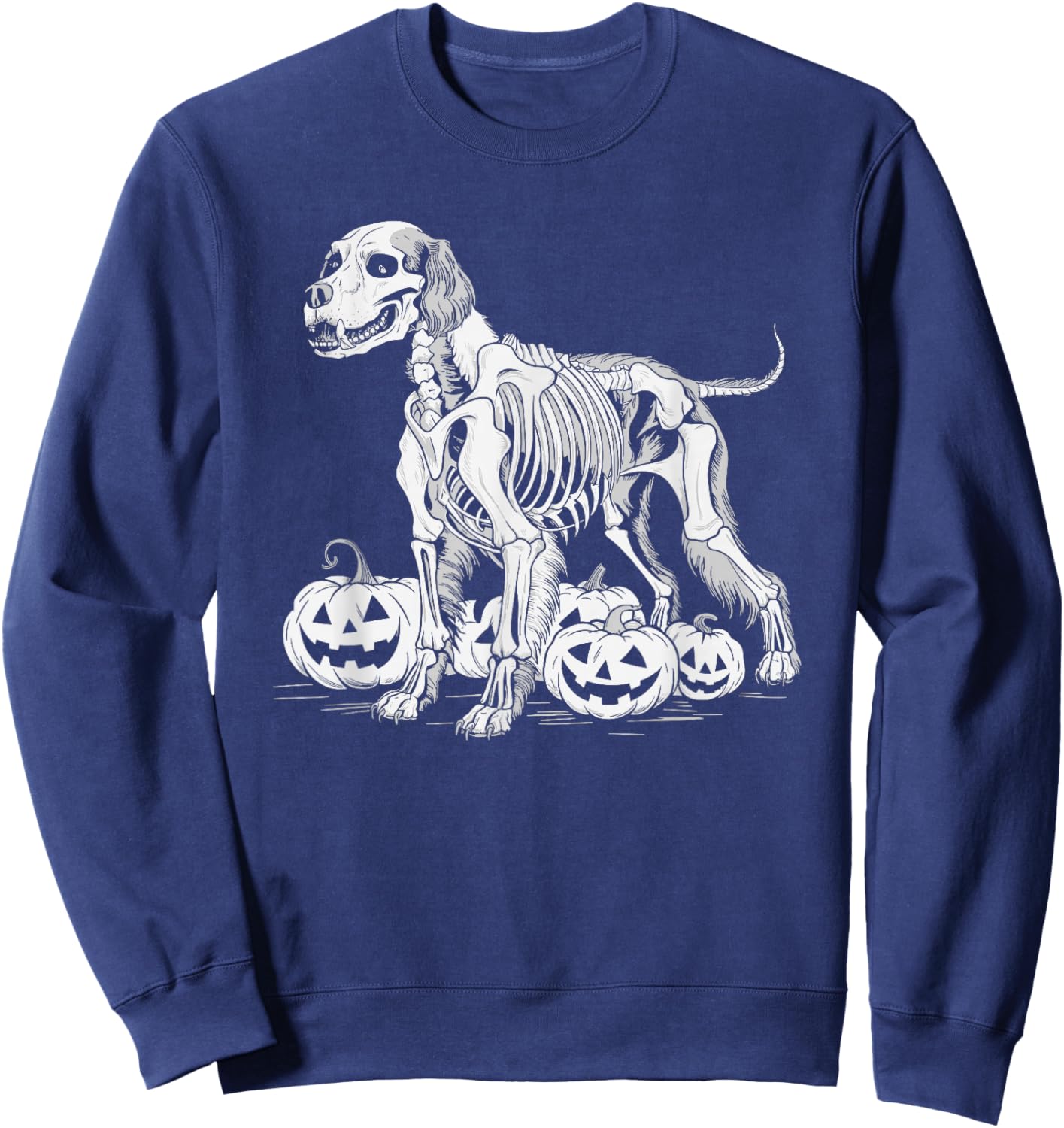 English Springer Spaniel Skeleton Birthday Halloween Kids Sweatshirt - Sweatshirt | Navy
