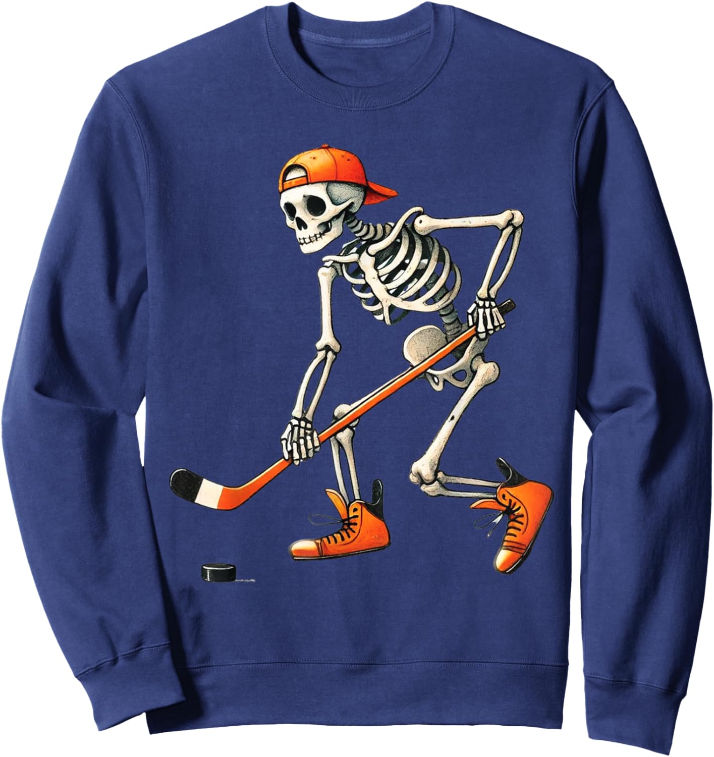 Skeleton Hockey Halloween Costume Sport Men Boys Kids Sweatshirt - Sweatshirt | Navy
