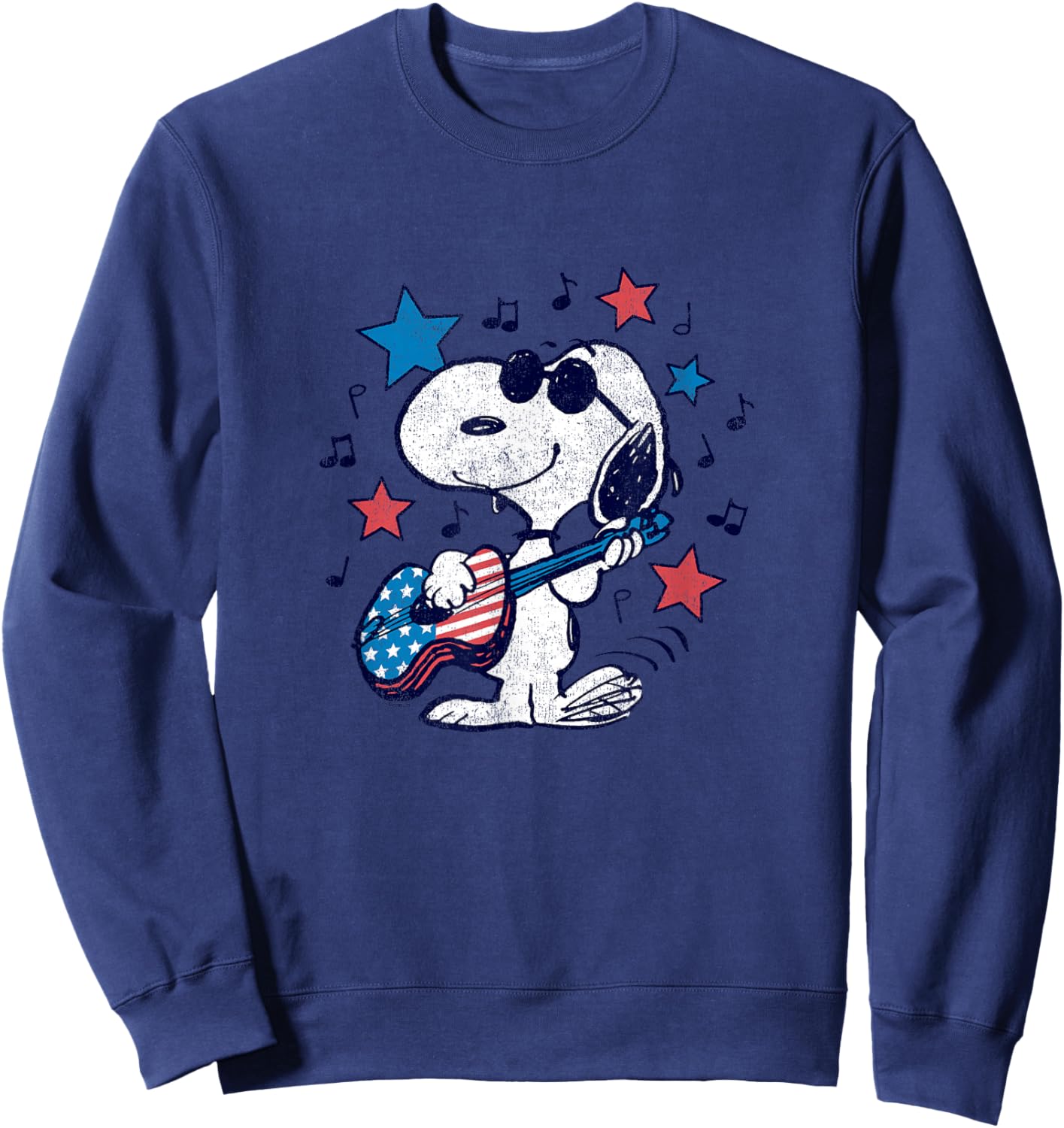 Snoopy - Americana Stars and Stripes Guitar Sweatshirt - Sweatshirt | Navy