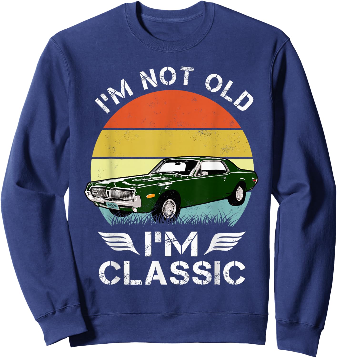 1968 68 Mercury classic Cougar Vinatge cars Sweatshirt - Sweatshirt | Navy
