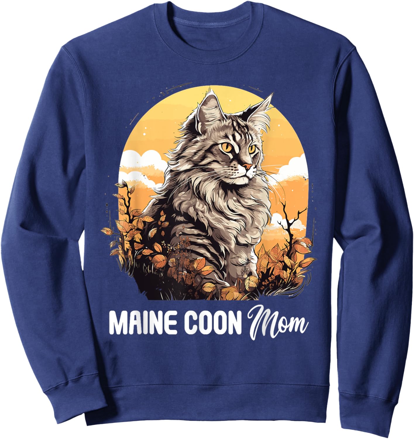 Maine Coon Cat Mom Maine Coon Cat Sweatshirt - Sweatshirt | Navy