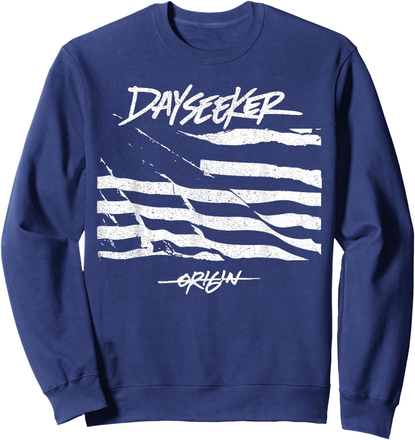 Dayseeker Merch, A Flag Design, White Color Sweatshirt - Sweatshirt | Navy