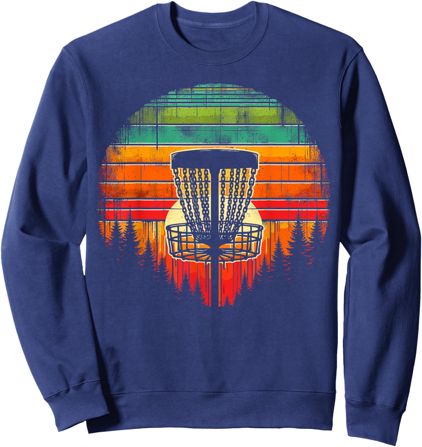 Disc Golfer Colorful Disc Golf Sweatshirt - Sweatshirt | Navy