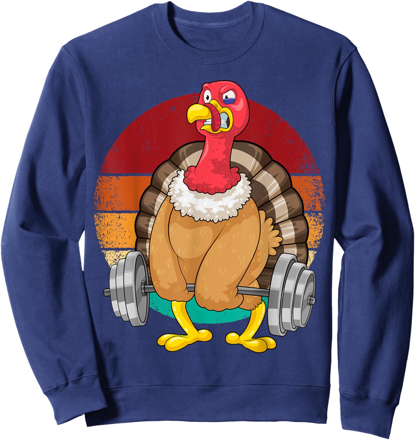 Turkey Deadlift Fitness Weightlifting Thanksgiving Day Sweatshirt - Sweatshirt | Navy