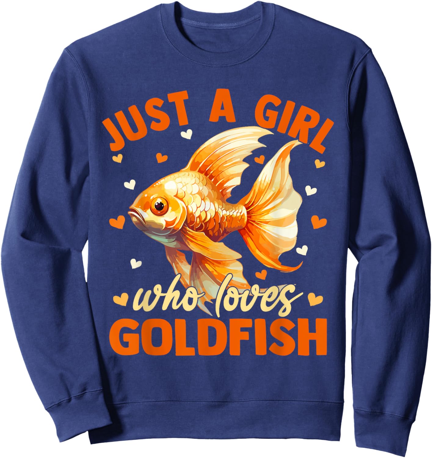 Floral Goldfish Just A Girl Who Loves Goldfish Sweatshirt - Sweatshirt | Navy