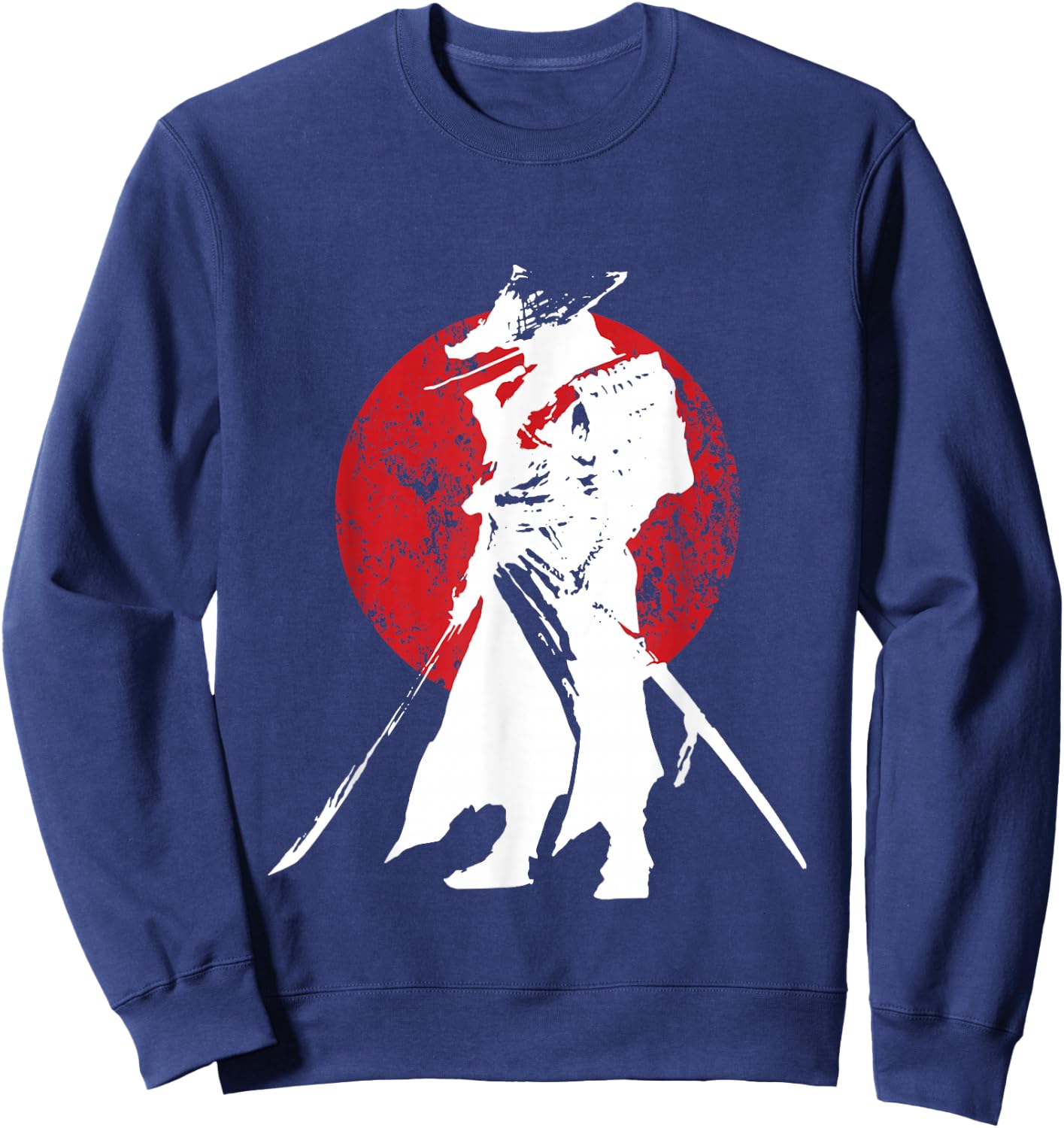 Vintage Japanese Samurai Retro Bushido Warrior Japan Sword Sweatshirt - Sweatshirt | Navy