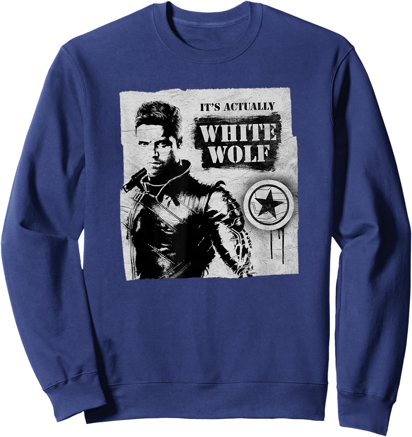 The Falcon and the Winter Soldier Bucky Barnes White Wolf Sweatshirt - Sweatshirt | Navy