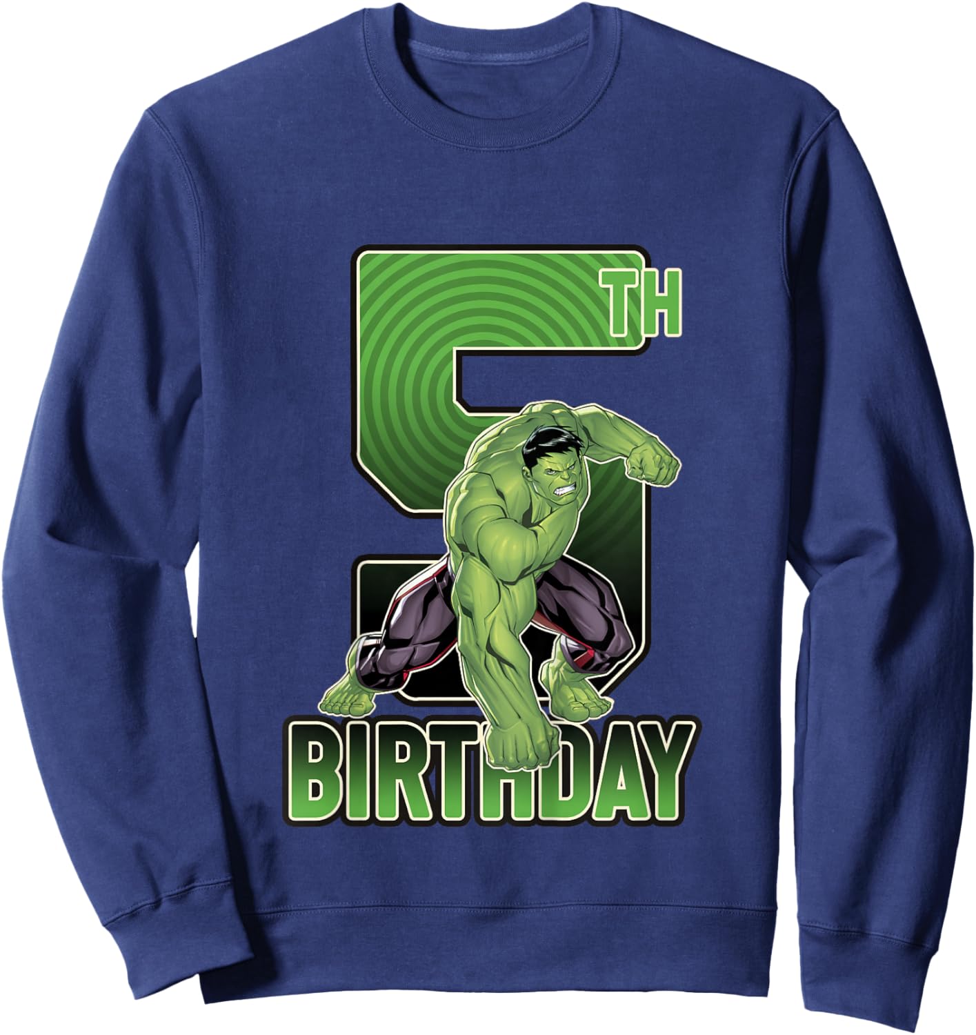 Kids Marvel Avengers Classic Incredible Hulk Smash 5th Birthday Sweatshirt - Sweatshirt | Navy