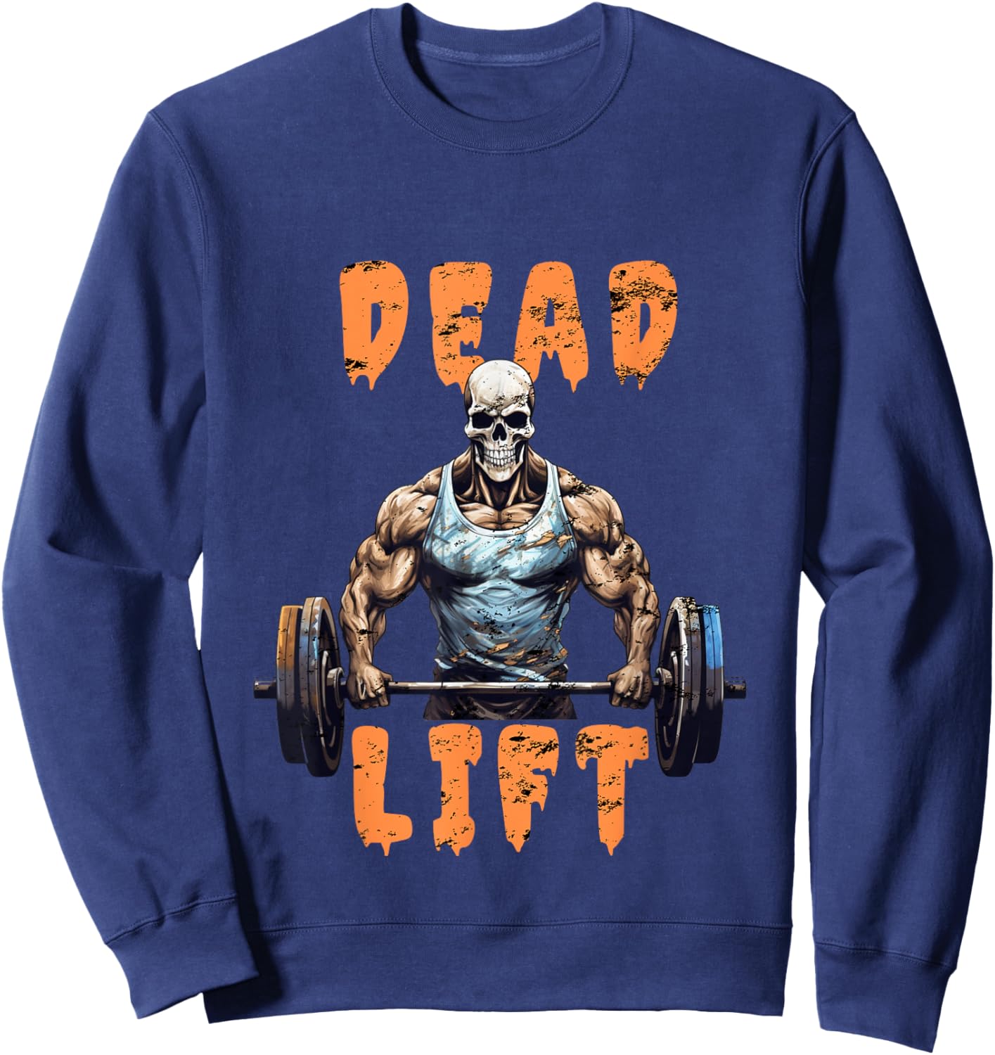 Deadlift Skeleton Gym Lifting Weights Training - Halloween Sweatshirt - Sweatshirt | Navy