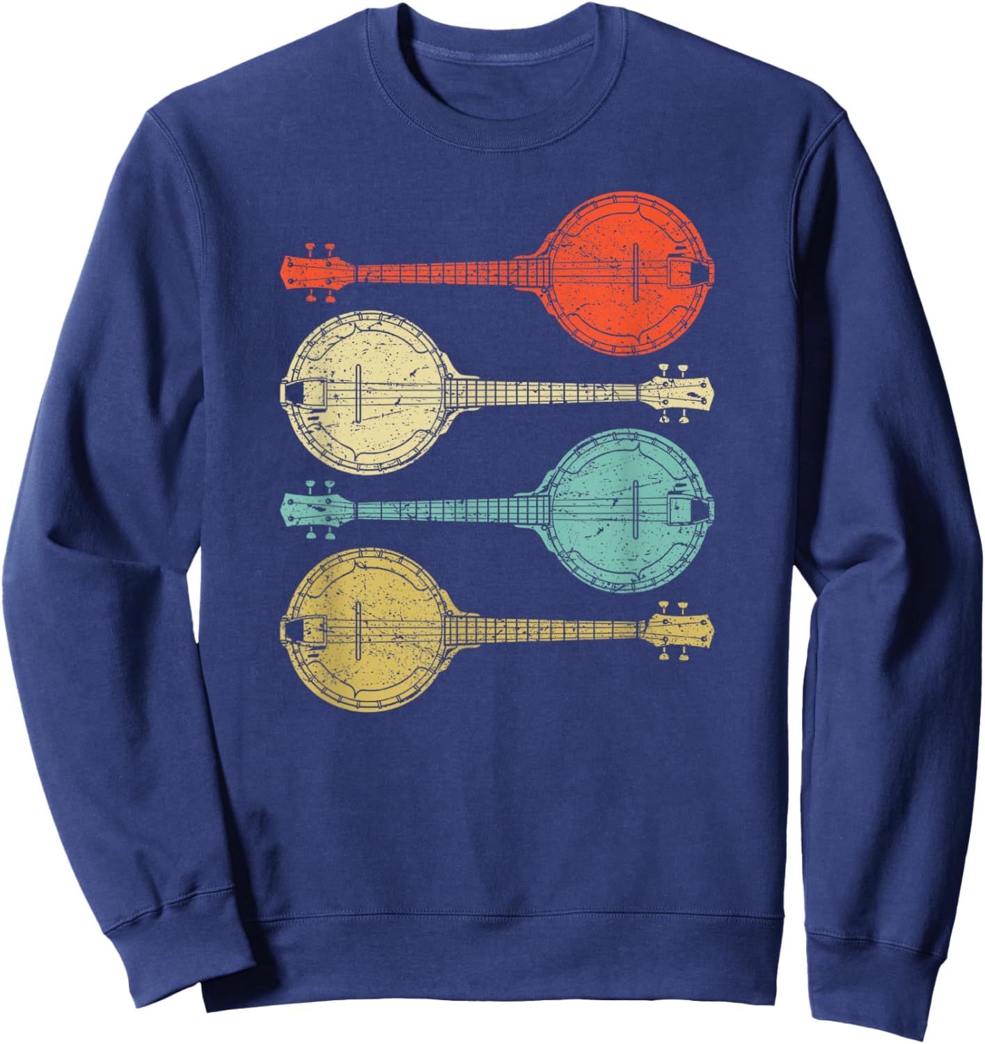 Vintage Banjo Retro Banjo Gift Country Bluegrass music Sweatshirt - Sweatshirt | Navy
