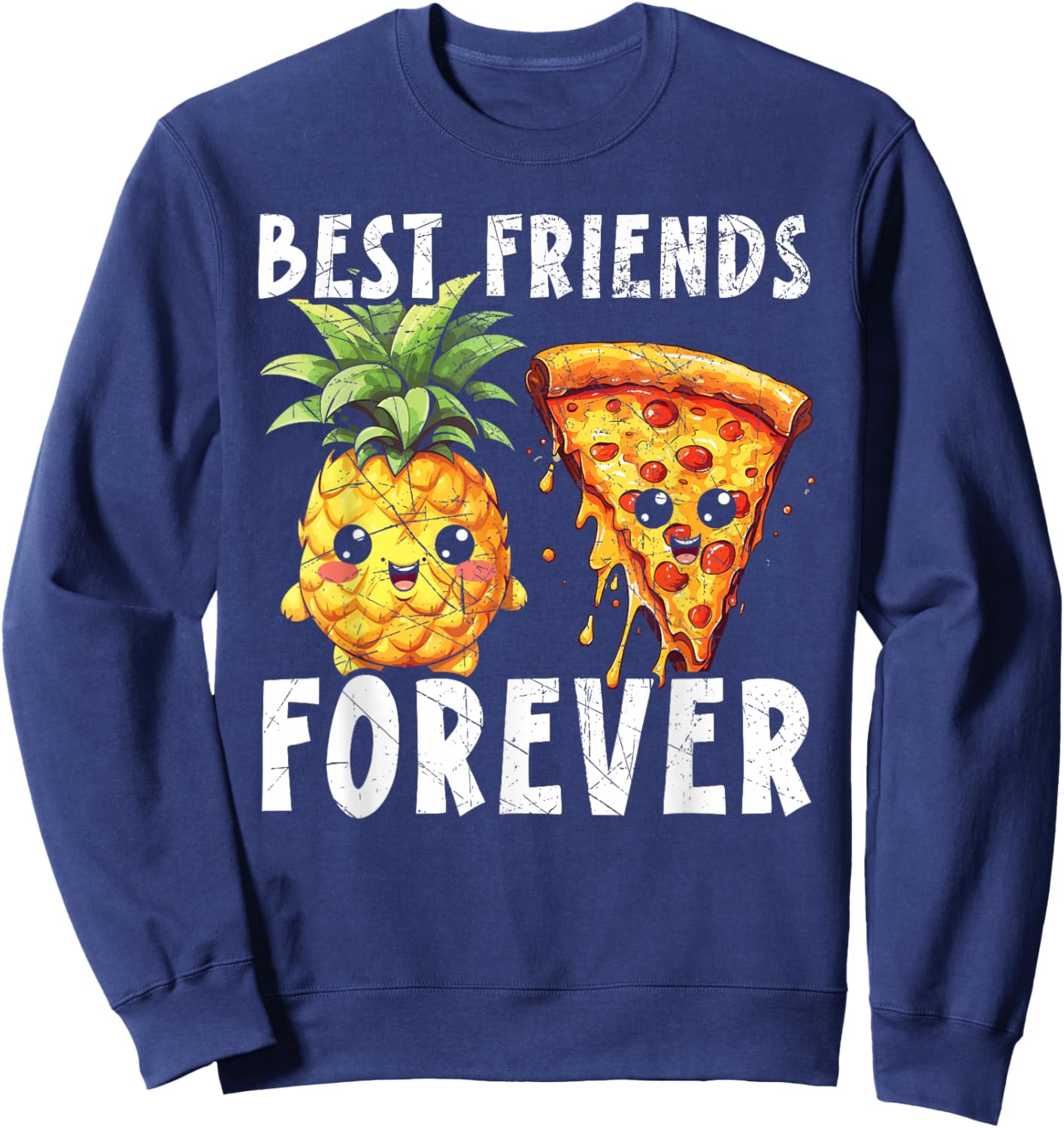 Pizza And Pineapple Tropical Fruit Hello Summer Pizza Eater Men Women Sweatshirt - Sweatshirt | Navy
