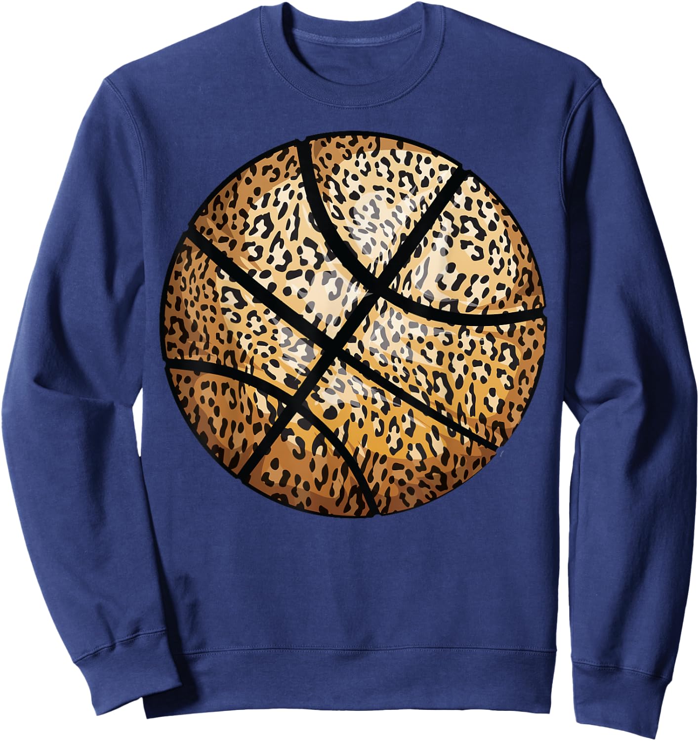 Funny Leopard Print Basketball Gift | Cool Best Team Lovers Sweatshirt - Sweatshirt | Navy