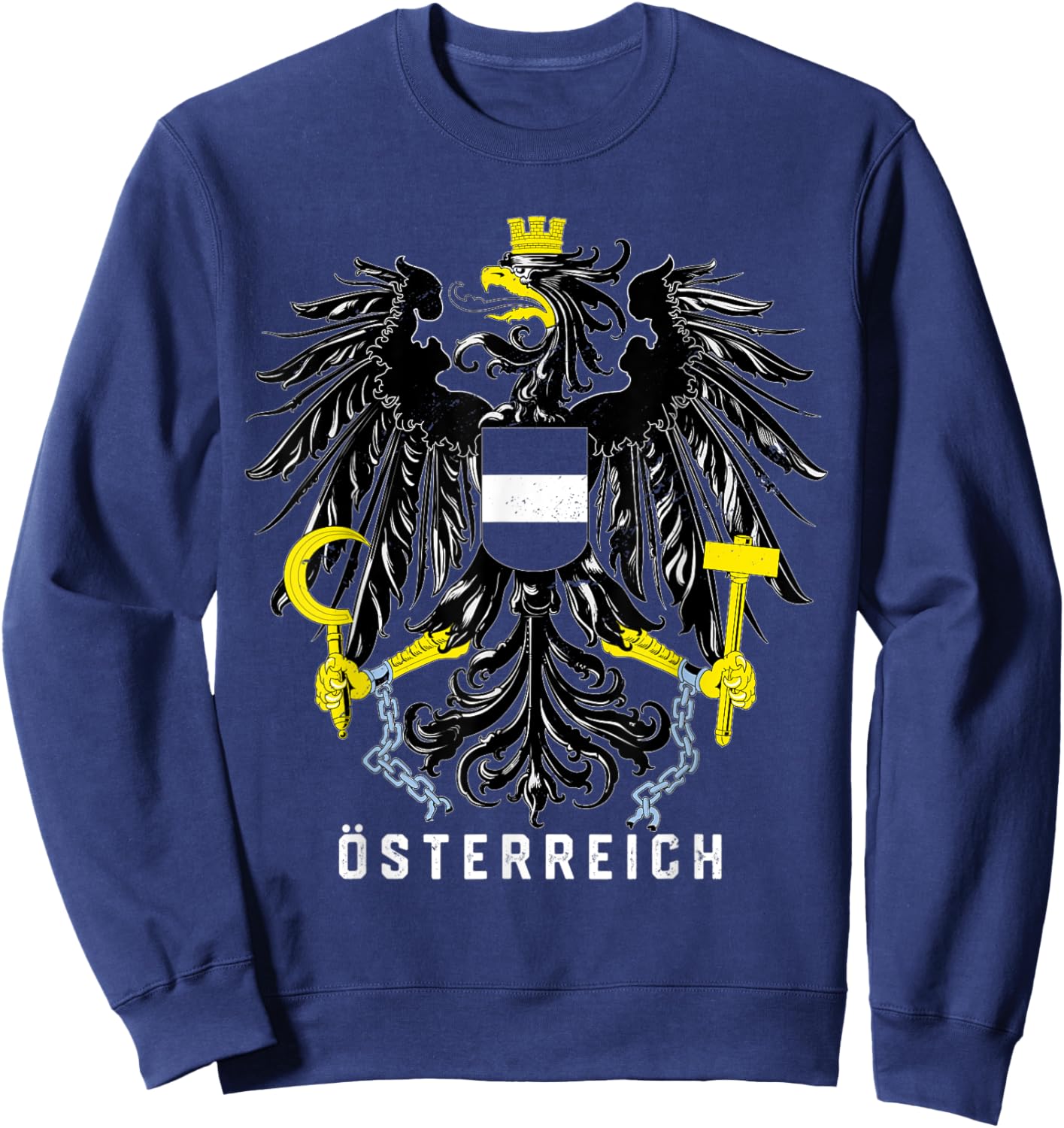 Austria Flag Eagle Österreich Vintage Sweatshirt - Sweatshirt | Navy
