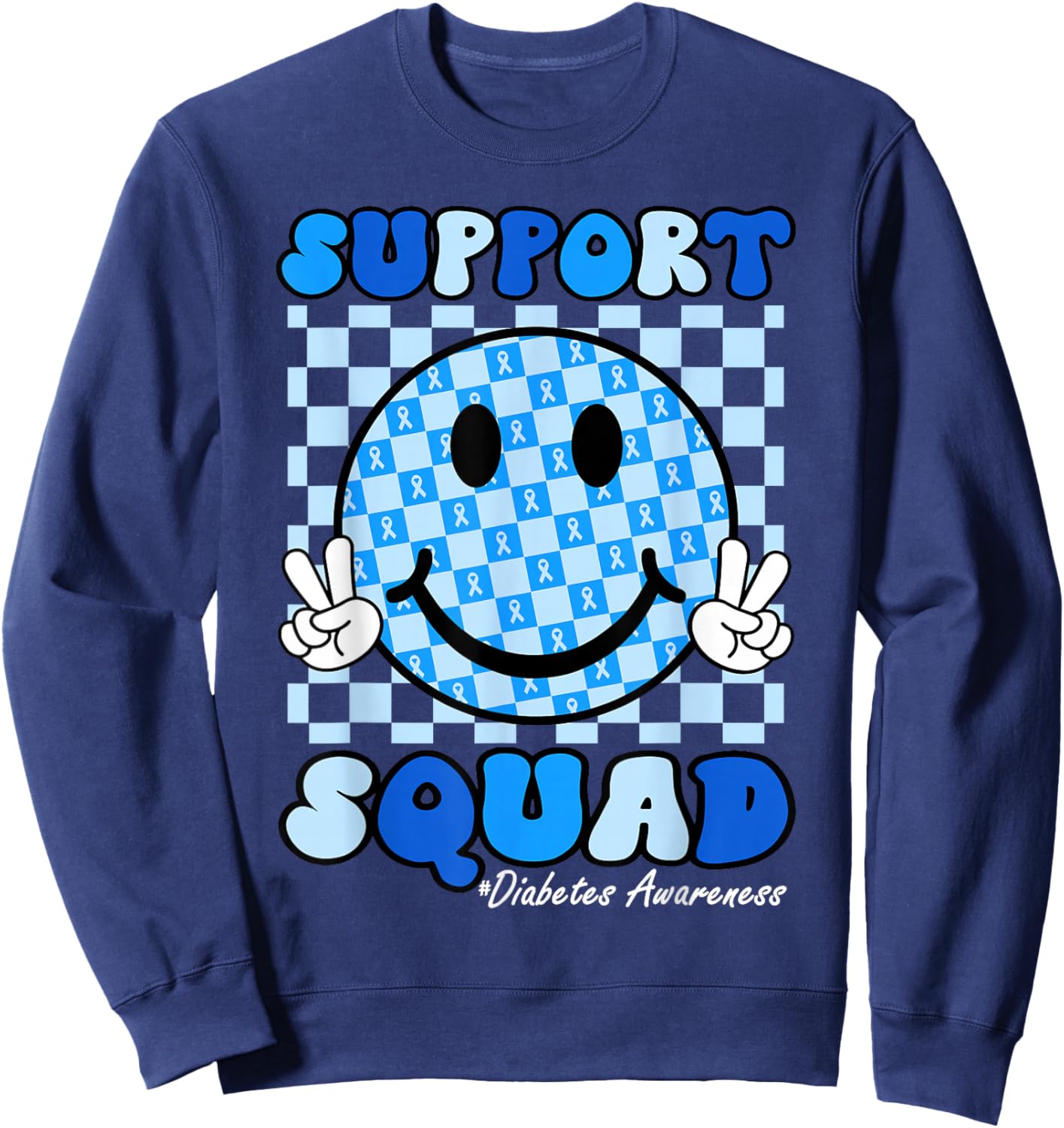 In November We Wear Blue Diabetes Awareness Support Squad Sweatshirt - Sweatshirt | Navy