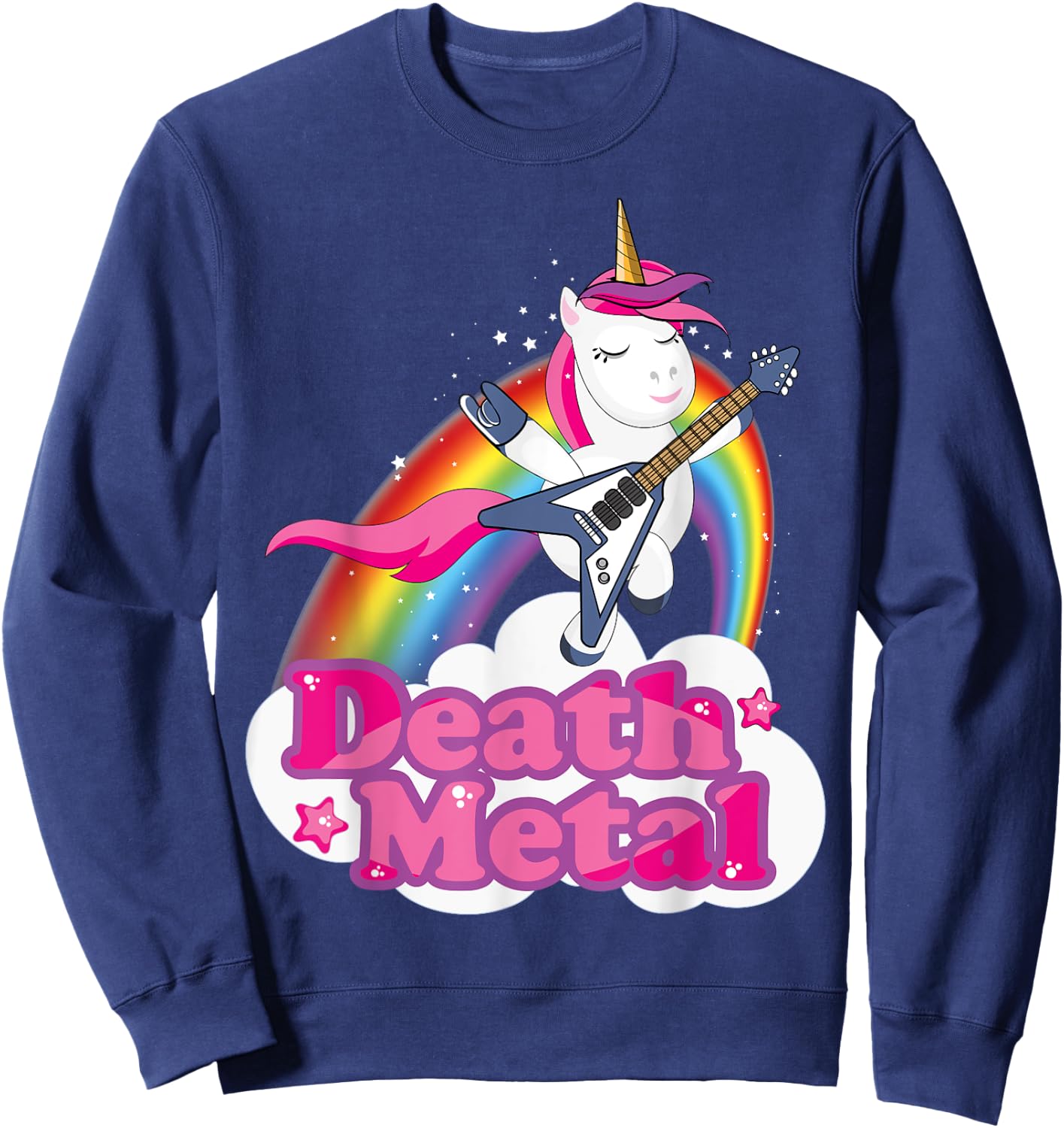 Cutte Heavy Metal Death Metal Unicorn Sweatshirt - Sweatshirt | Navy