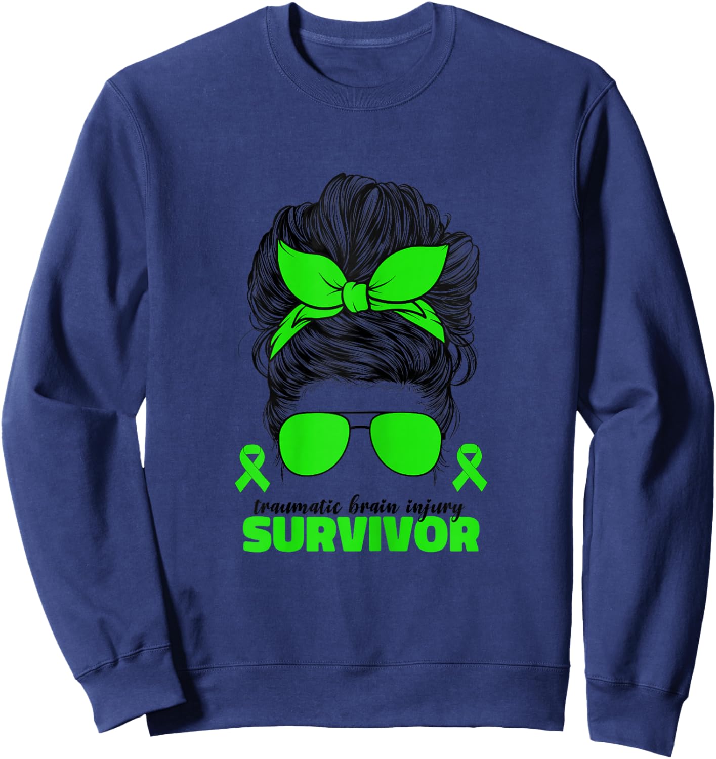 TBI Traumatic Brain Injury Survivor TBI Awareness Sweatshirt - Sweatshirt | Navy