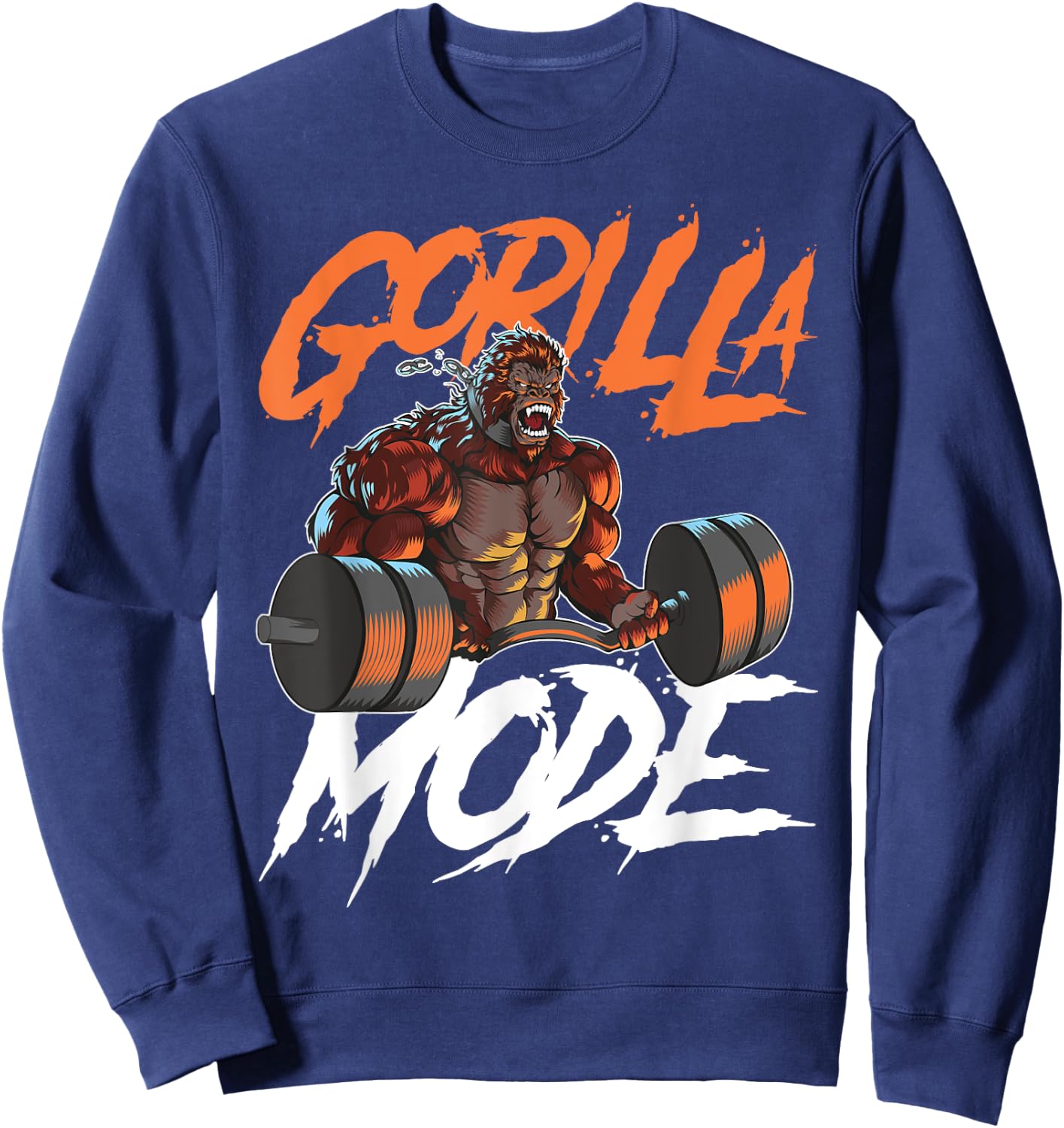 Gorilla Mode Gym Beast Workout Weights Lifting Power - Gift Sweatshirt - Sweatshirt | Navy