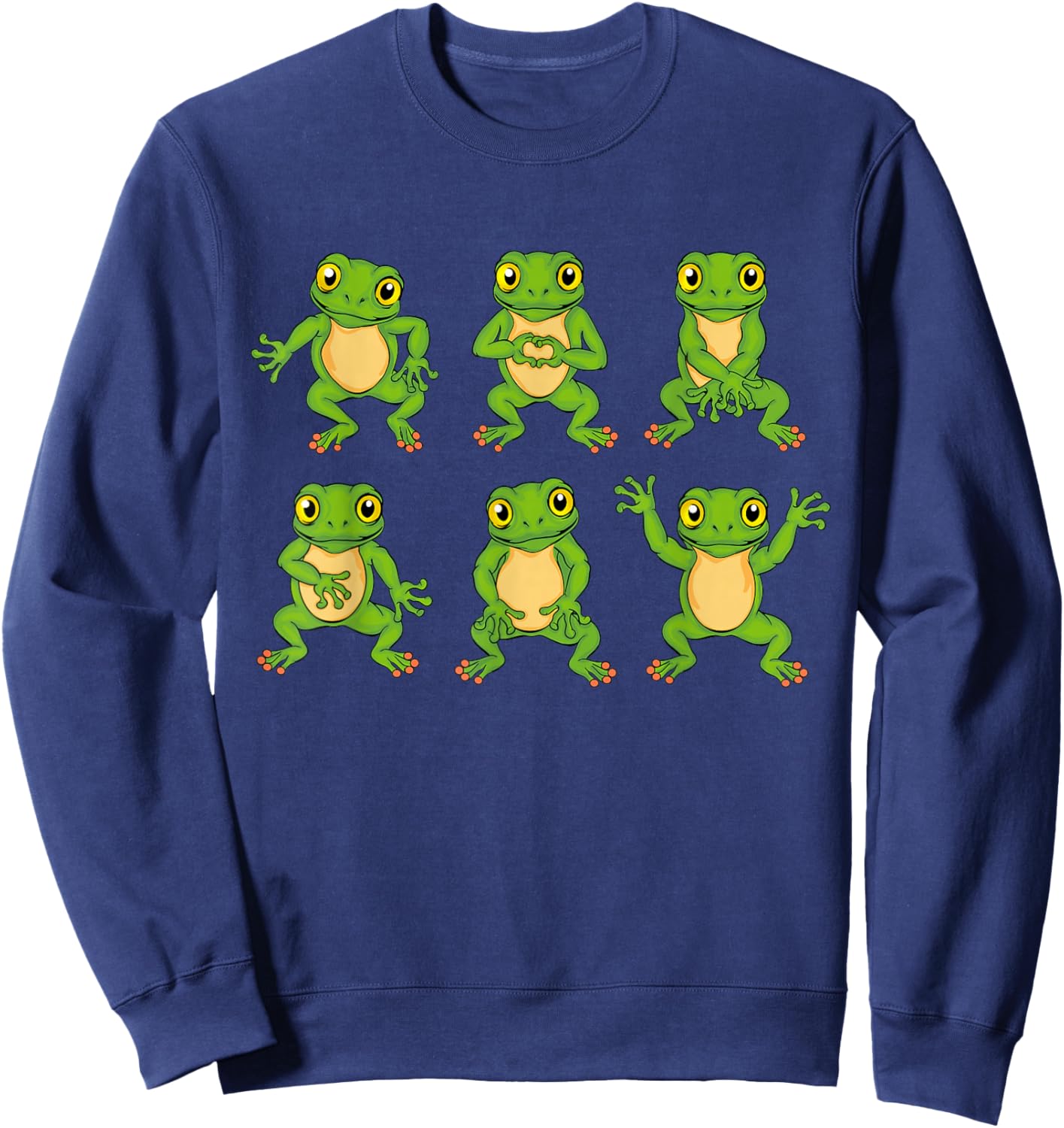 Frog Lovers Children Cute Dancing Frogs Sweatshirt - Sweatshirt | Navy