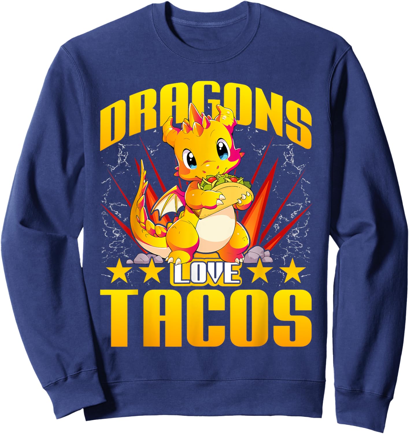 Dragons Love Tacos Shirt Adult Kids Dragon Lovers Sweatshirt - Sweatshirt | Navy