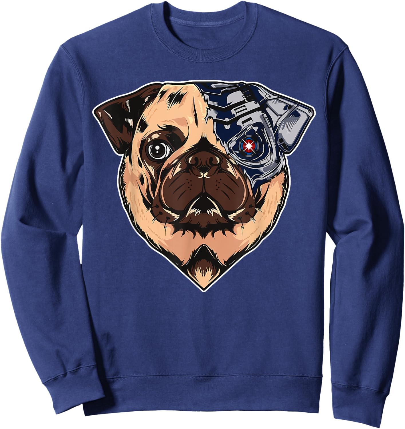 Puginator Funny Robot Pug Dog lovers Women Girls Kids Sweatshirt - Sweatshirt | Navy