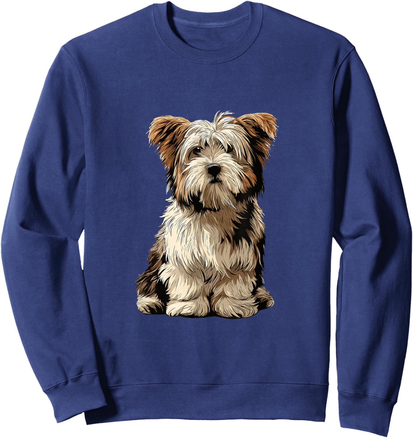 Biewer Terrier Dog Illustration Sweatshirt - Sweatshirt | Navy