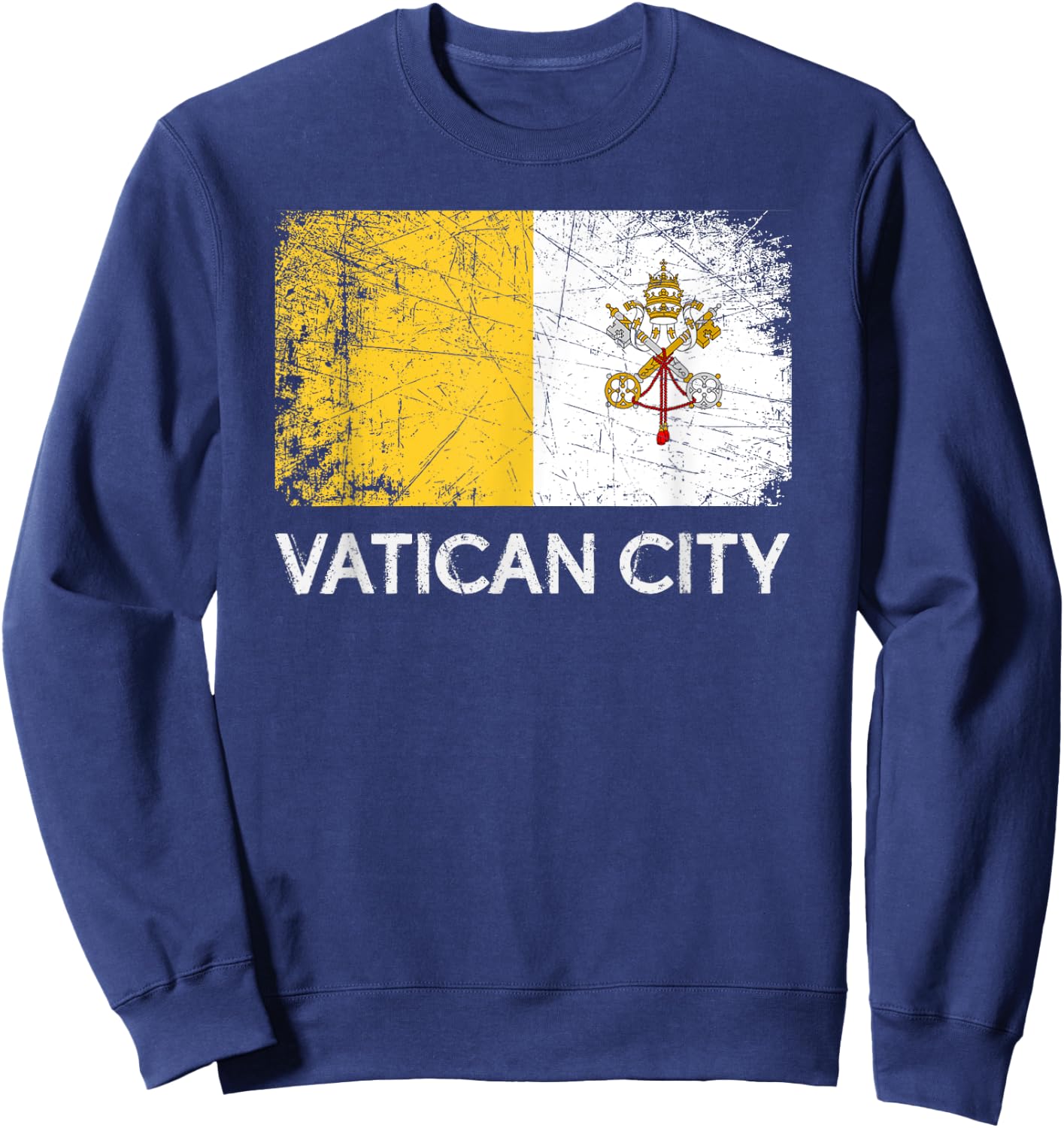 Vatican Flag | Vintage Made In Vatican Gift Sweatshirt - Sweatshirt | Navy