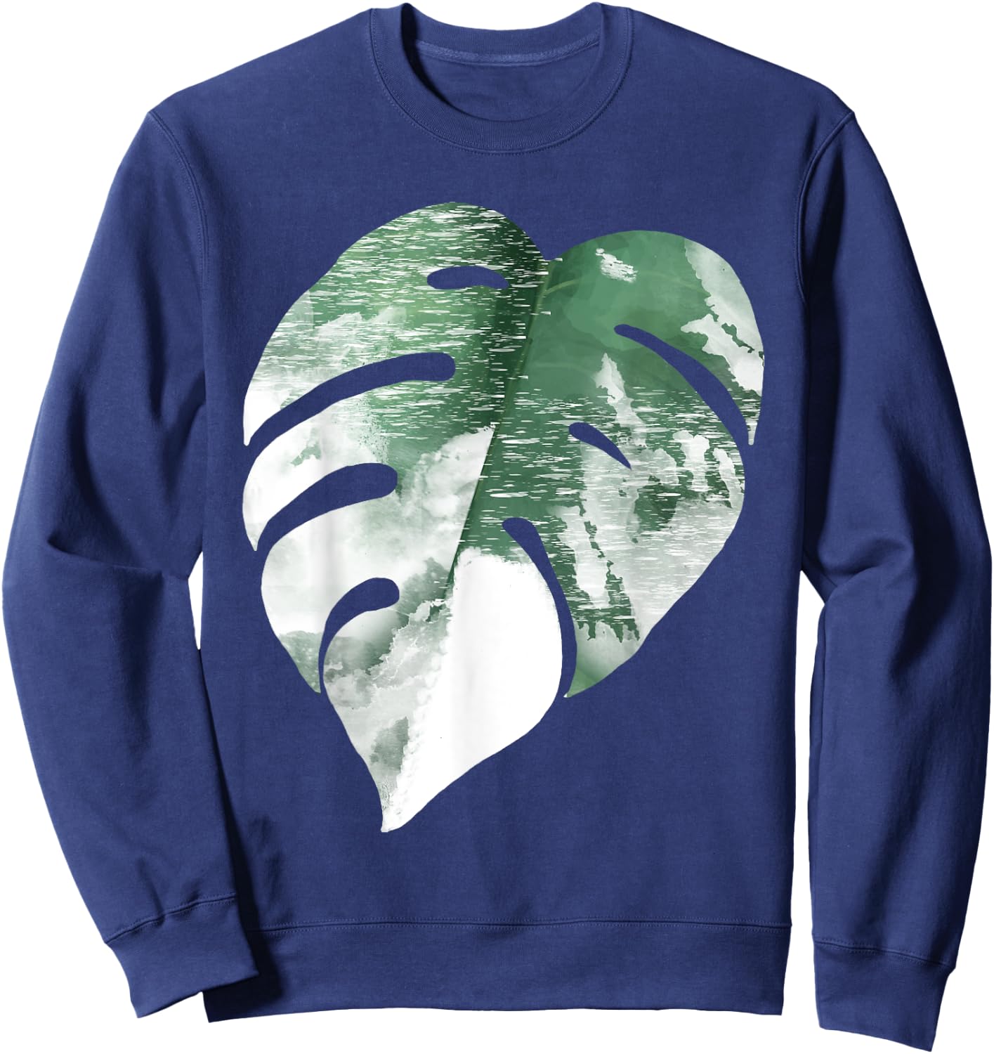 Houseplant Plant Lover Gift Plant Philodendron Monstera Albo Sweatshirt - Sweatshirt | Navy