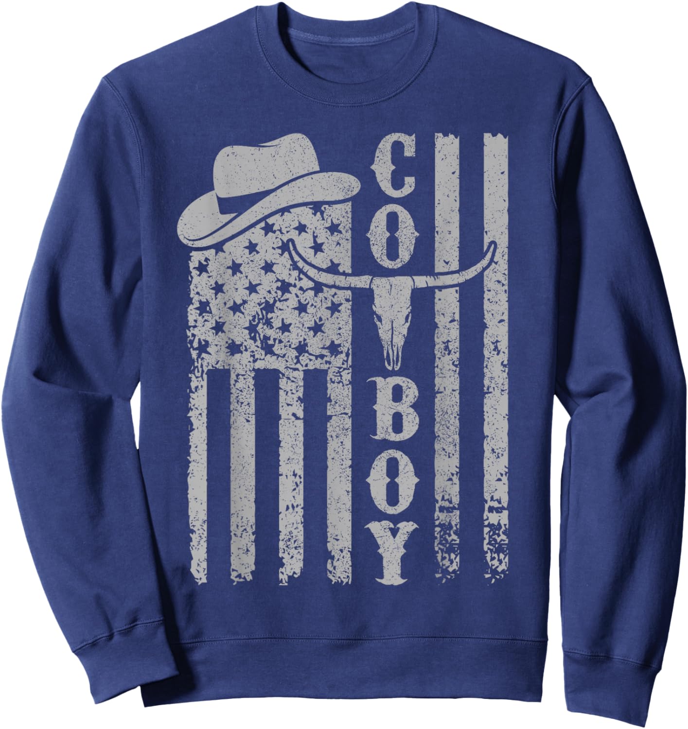 Western Country Men Teen Boy Kid Rodeo Southern Retro Cowboy Sweatshirt - Sweatshirt | Navy