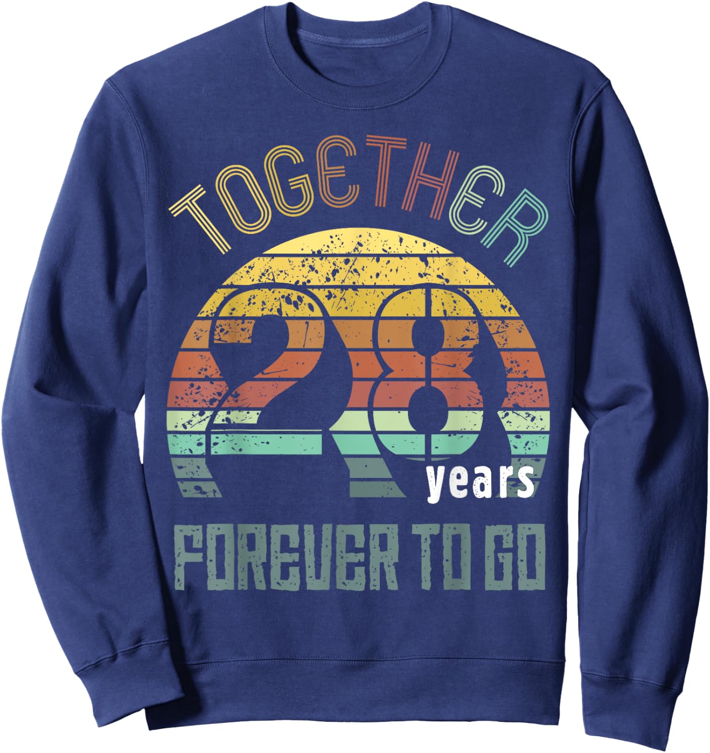 28th Years Wedding Anniversary Gifts For Couples Matching Sweatshirt - Sweatshirt | Navy