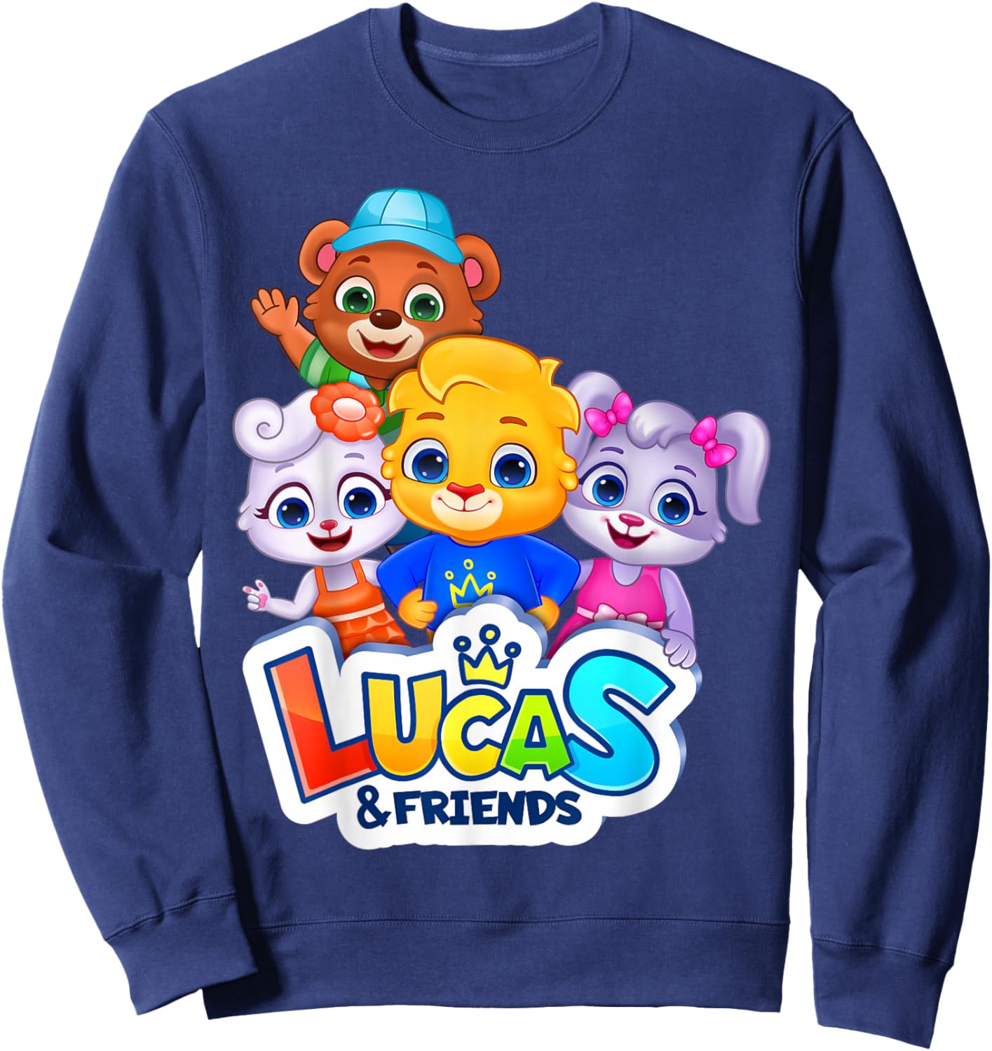 RV AppStudios Official Characters | Lucas & Friends Gang Small Sweatshirt - Sweatshirt | Navy